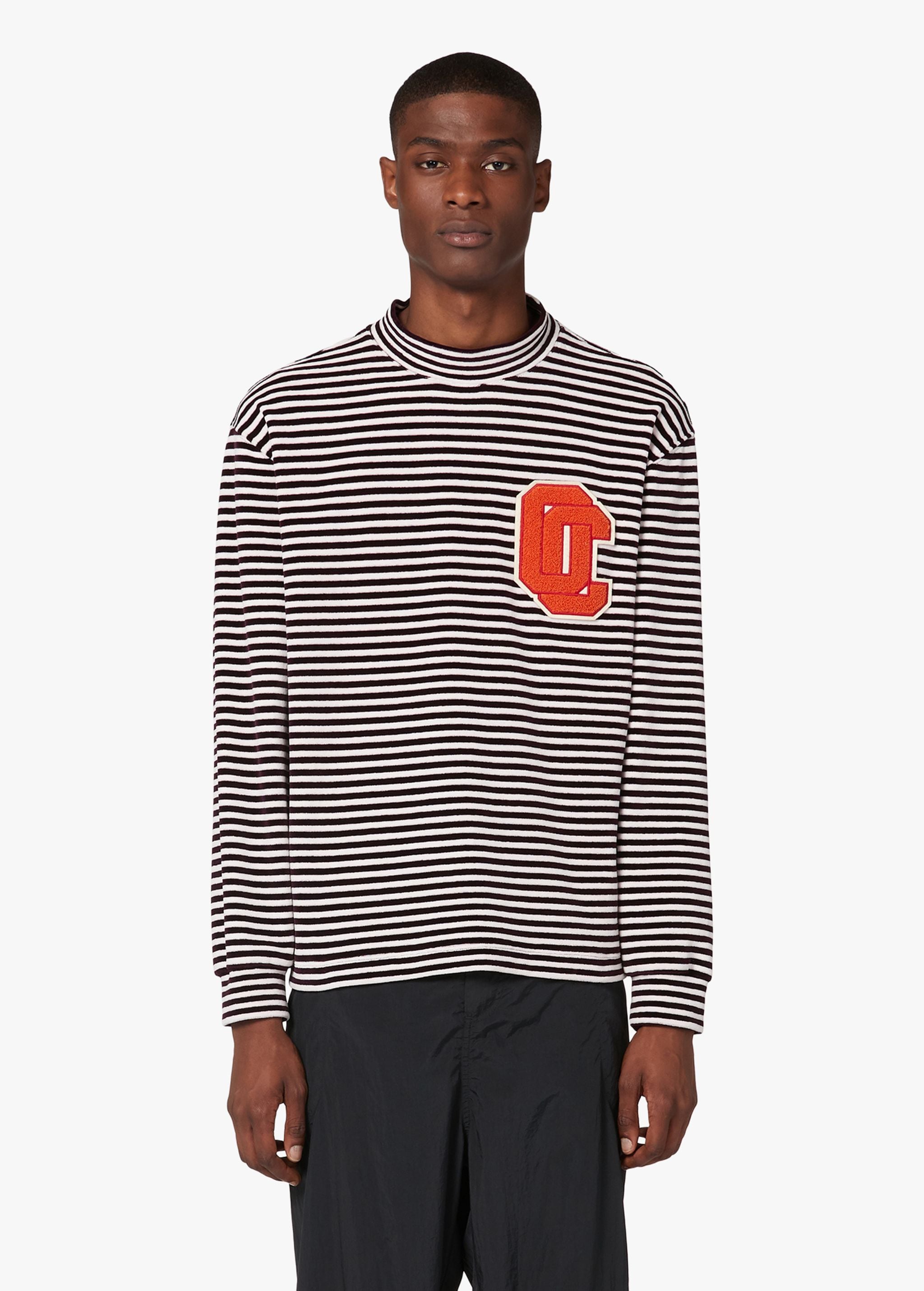 vertical striped sweatshirt