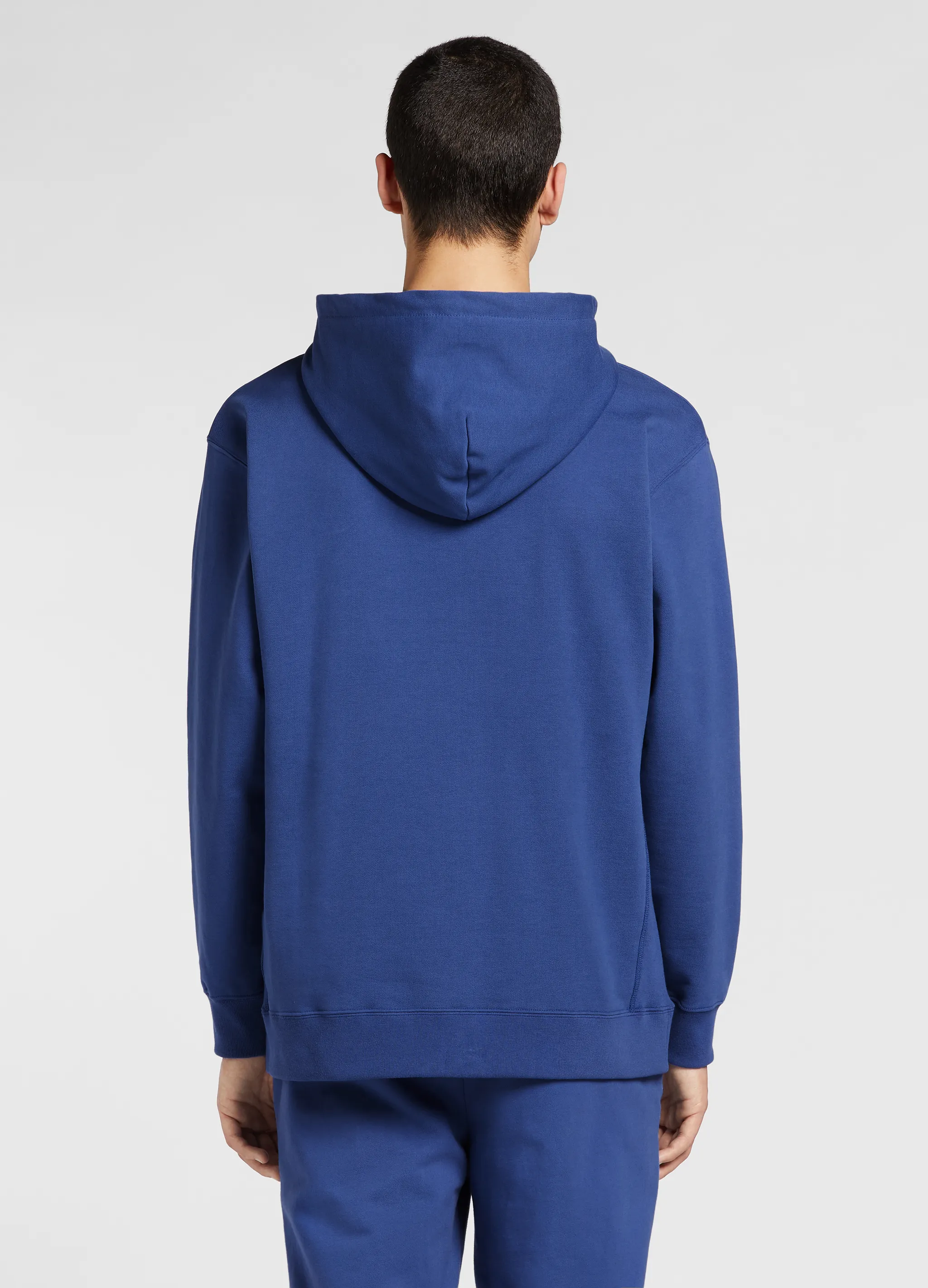 warped-logo cotton hoodie