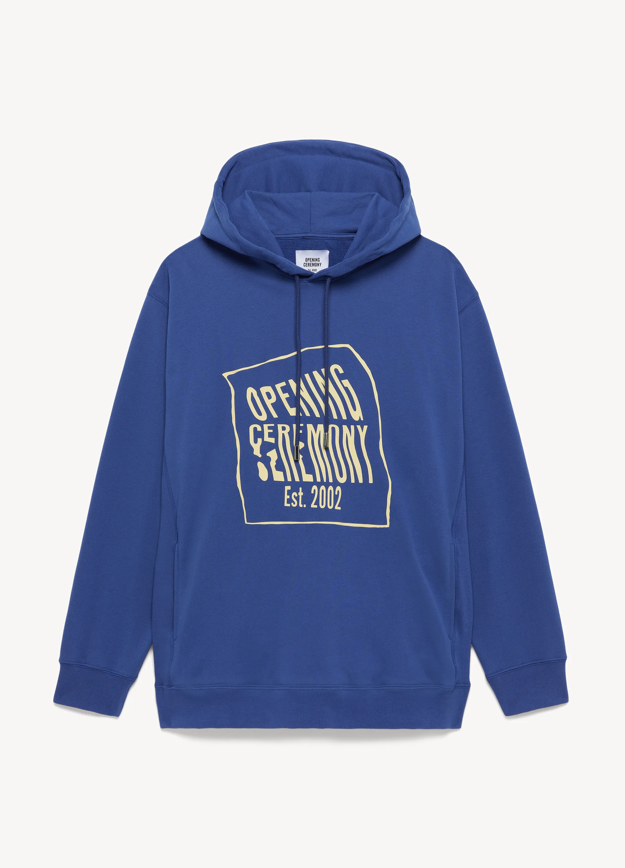 warped-logo cotton hoodie