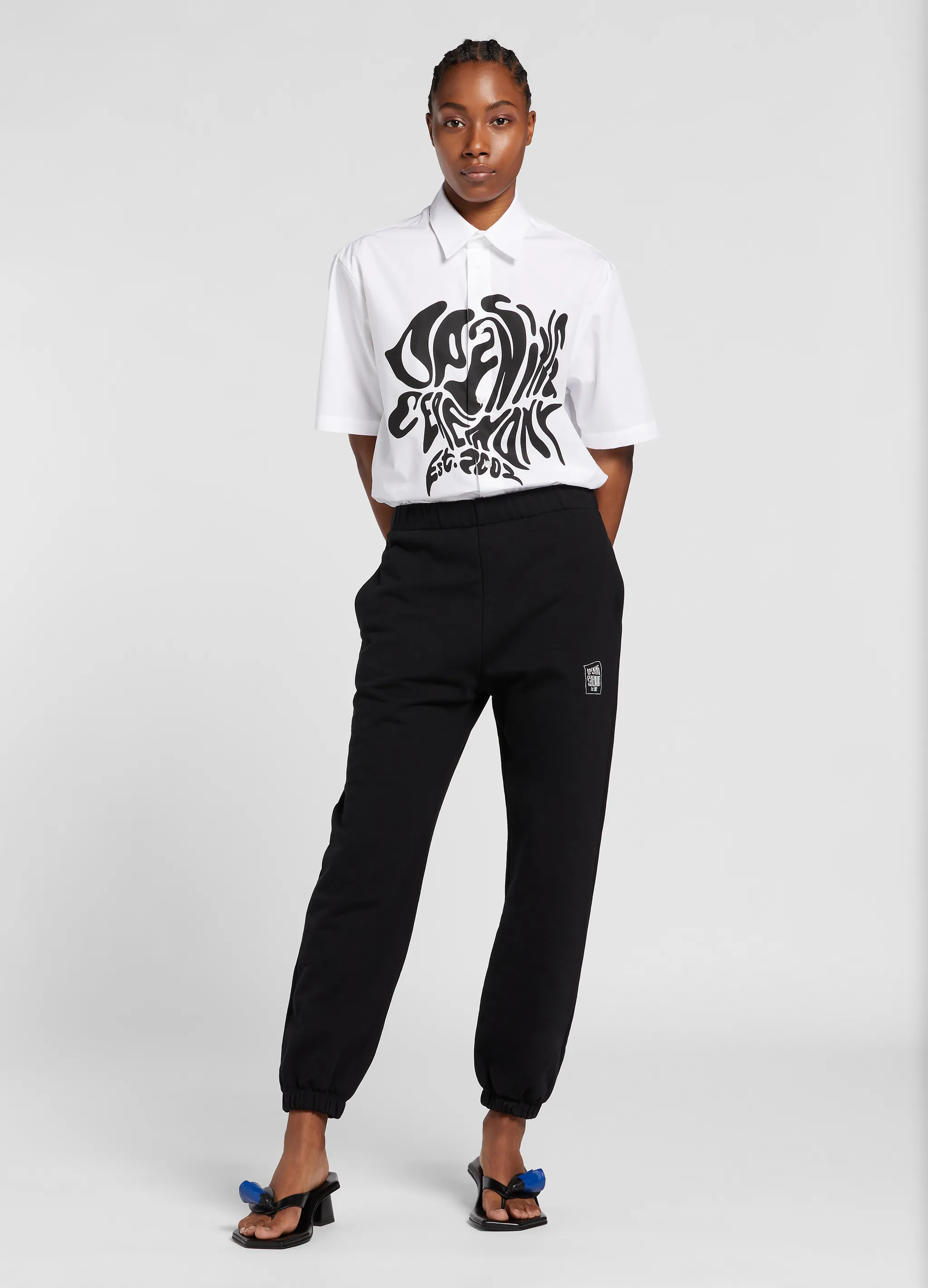 warped-logo cotton track trousers