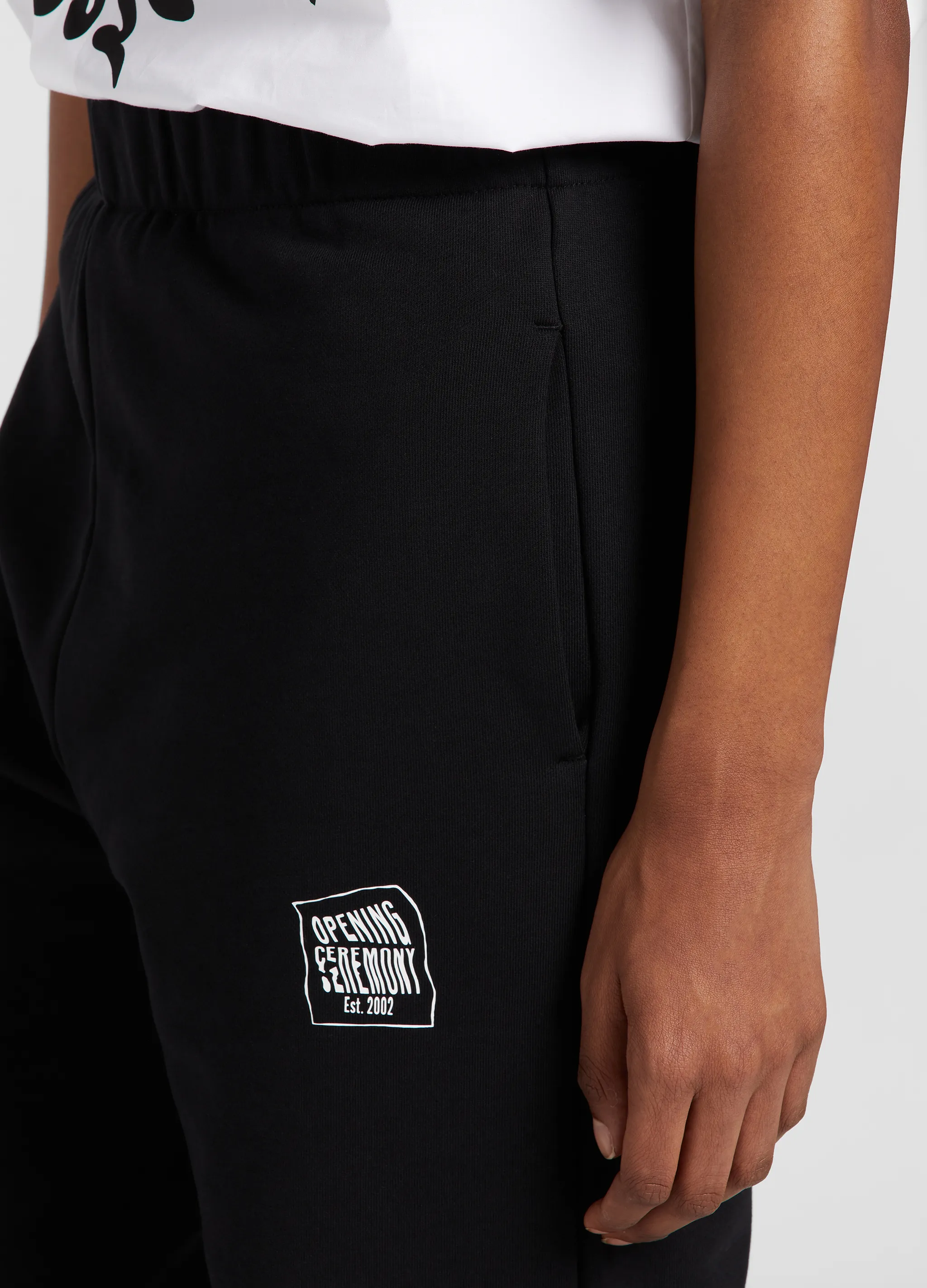 warped-logo cotton track trousers