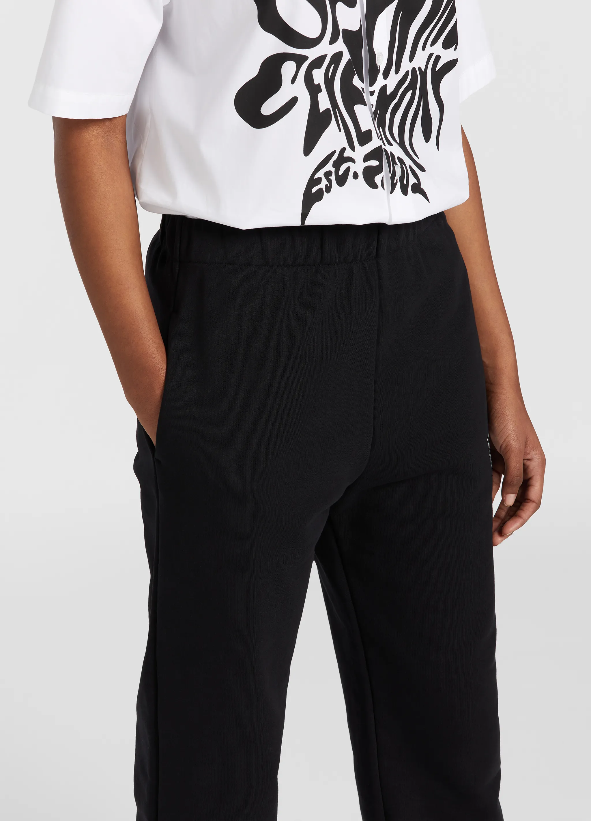 warped-logo cotton track trousers