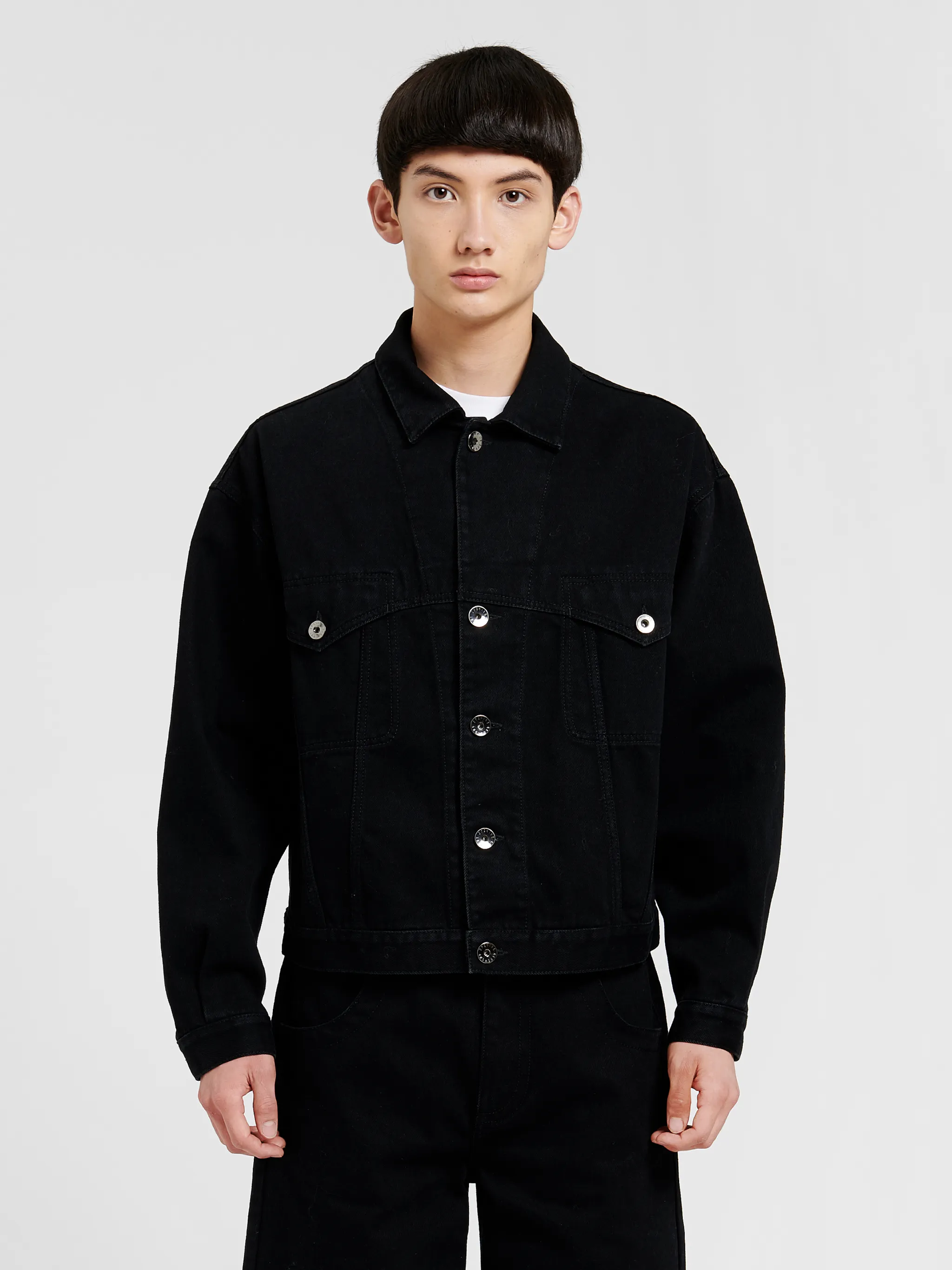 warped logo denim jacket