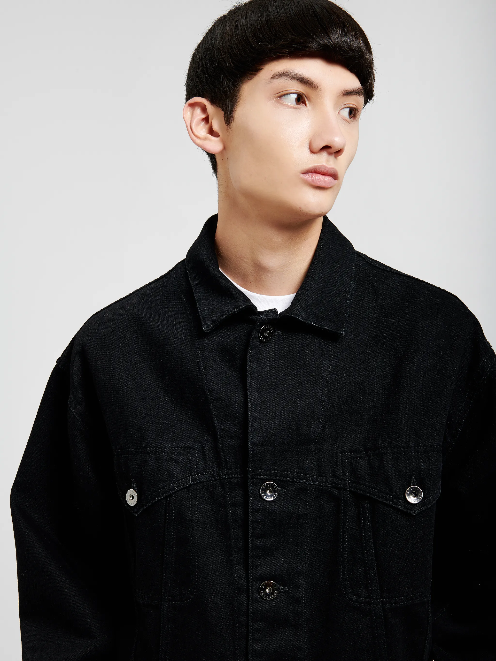 warped logo denim jacket