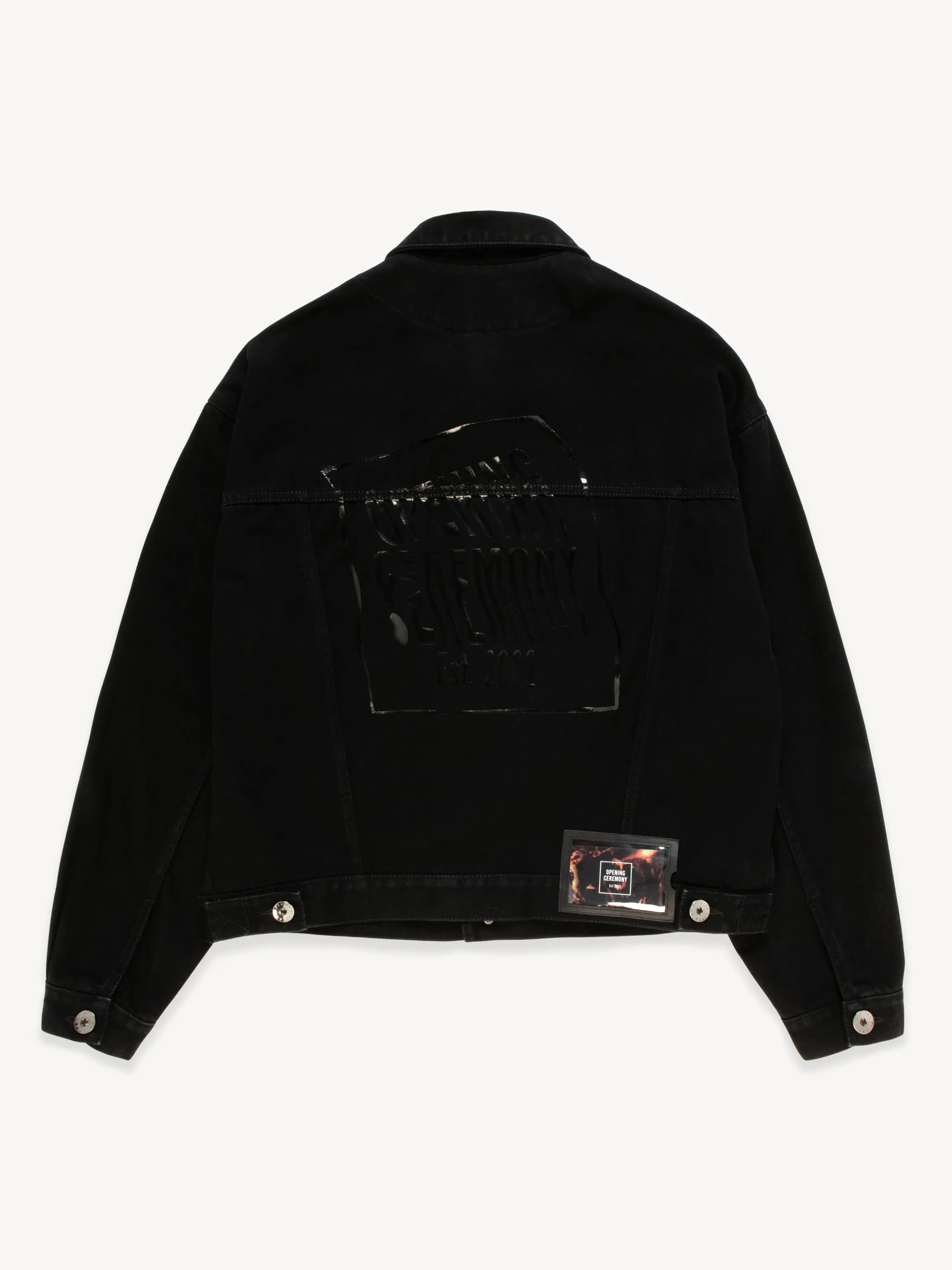 warped logo denim jacket