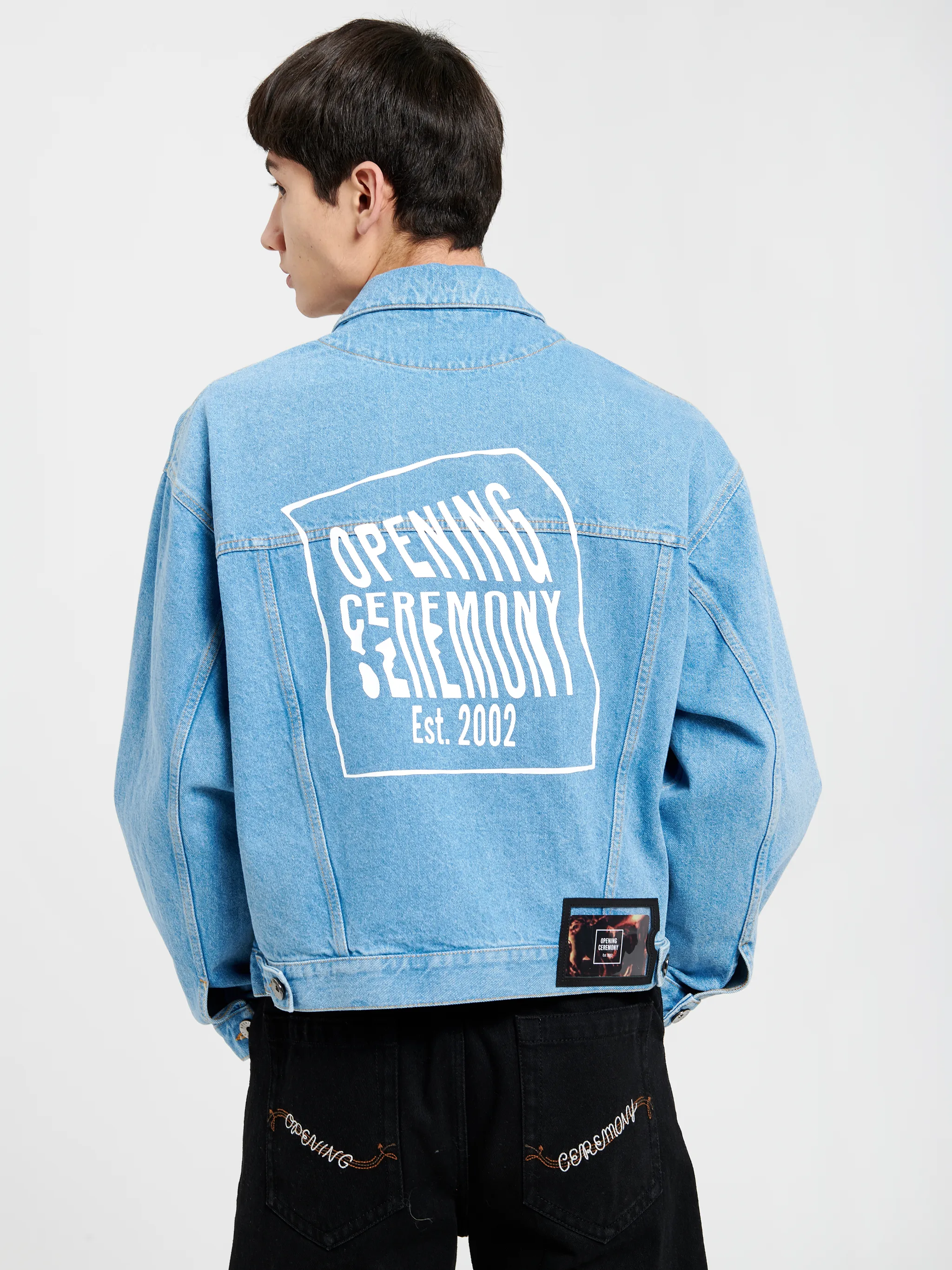 WARPED LOGO DENIM JACKET