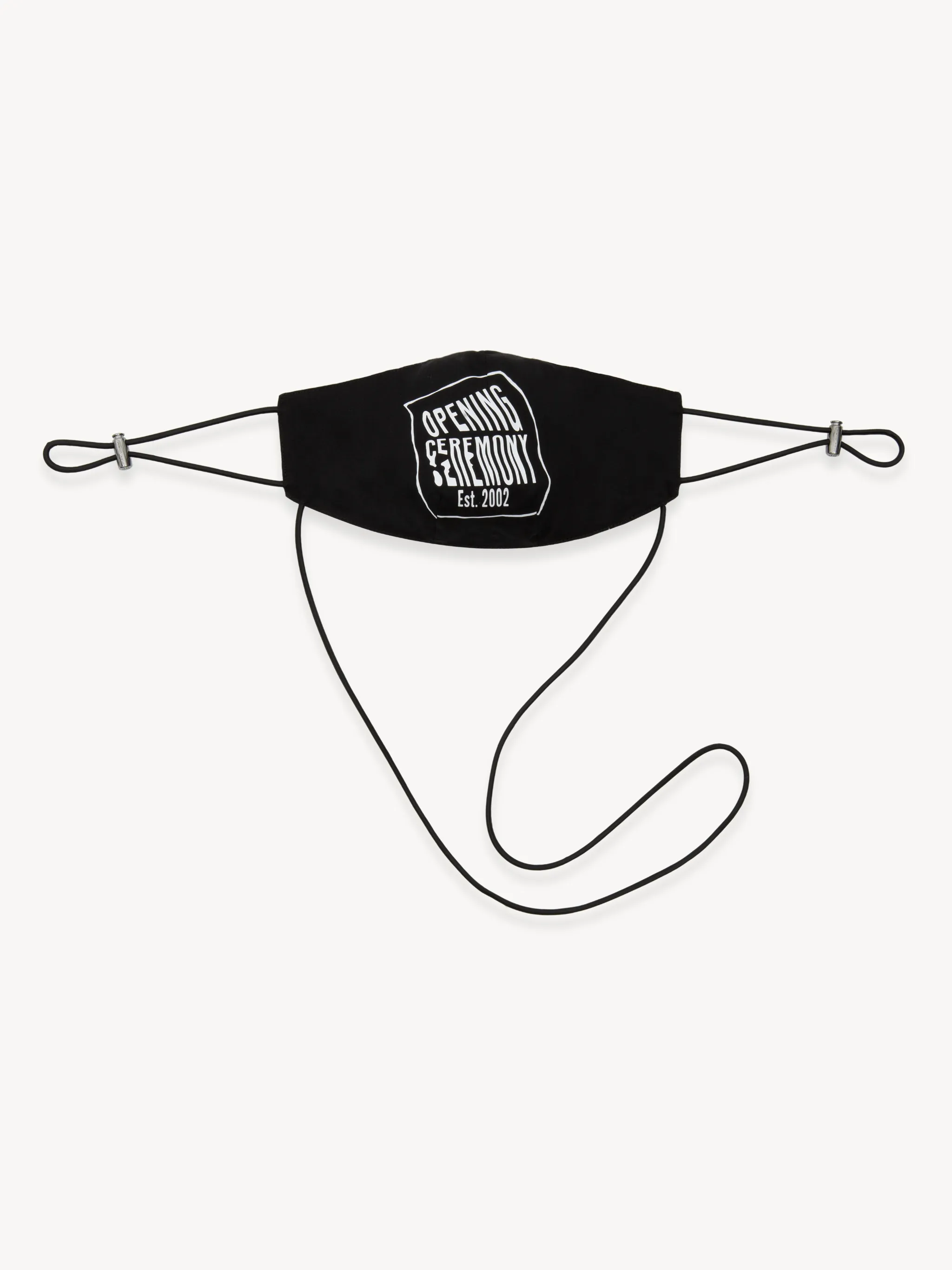warped logo lanyard face mask