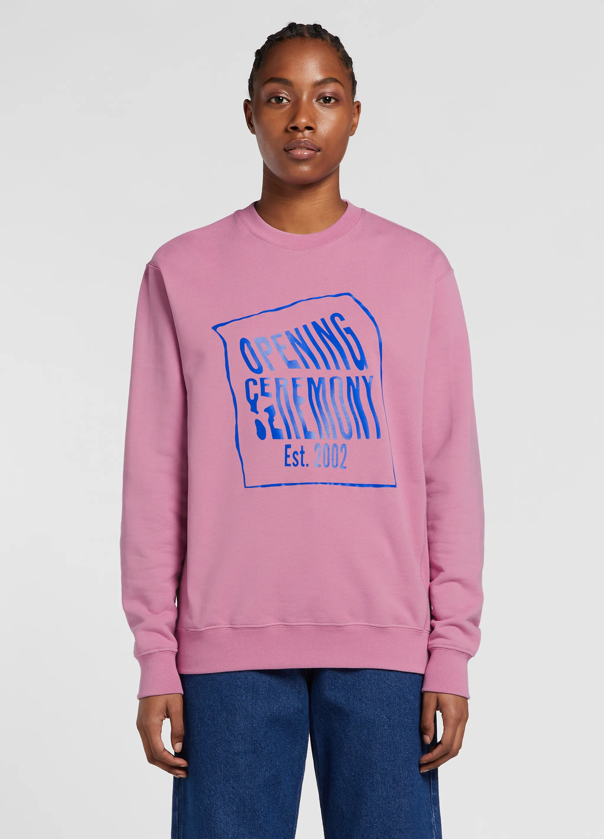 warped logo-print cotton sweatshirt
