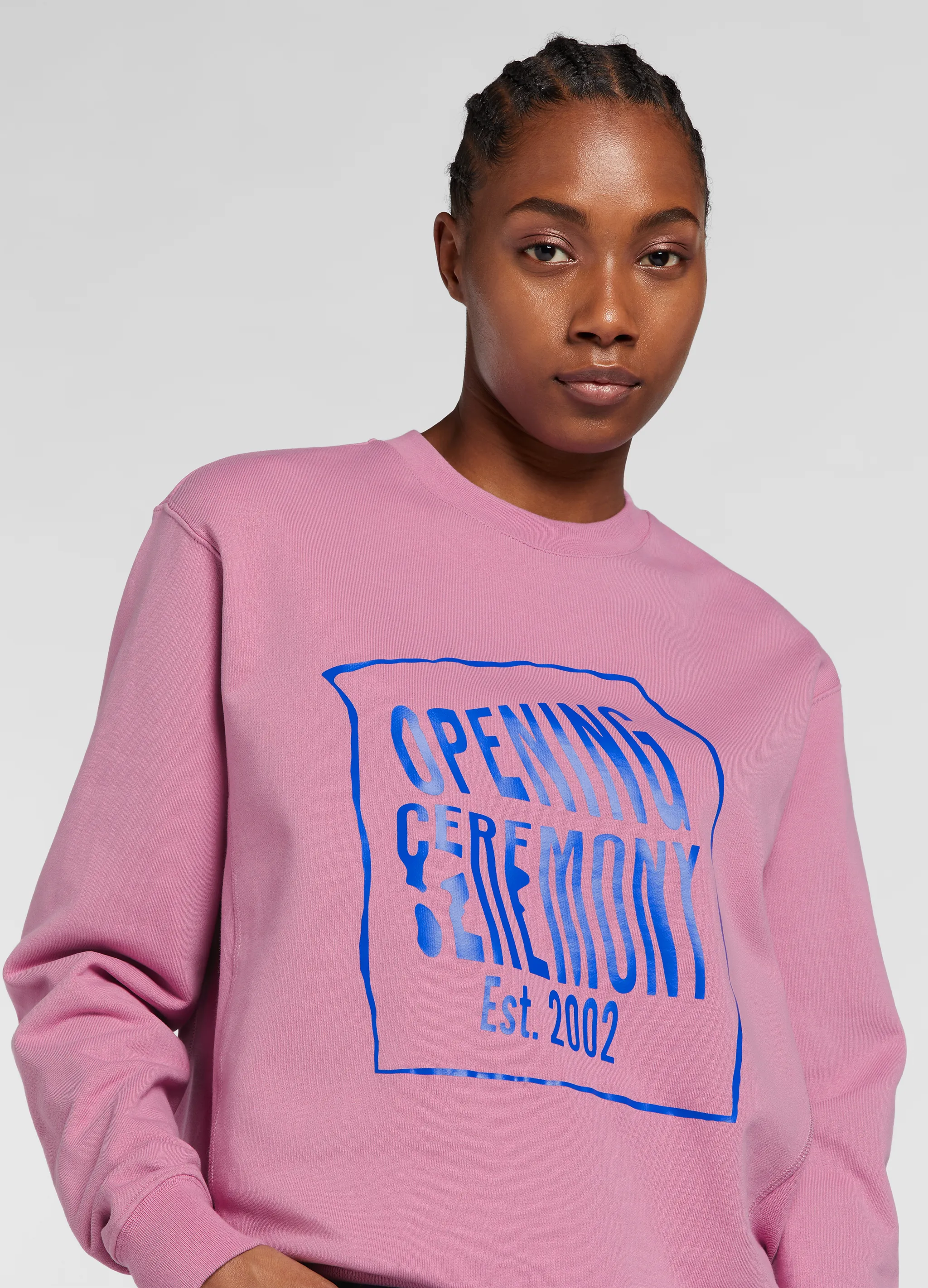 warped logo-print cotton sweatshirt