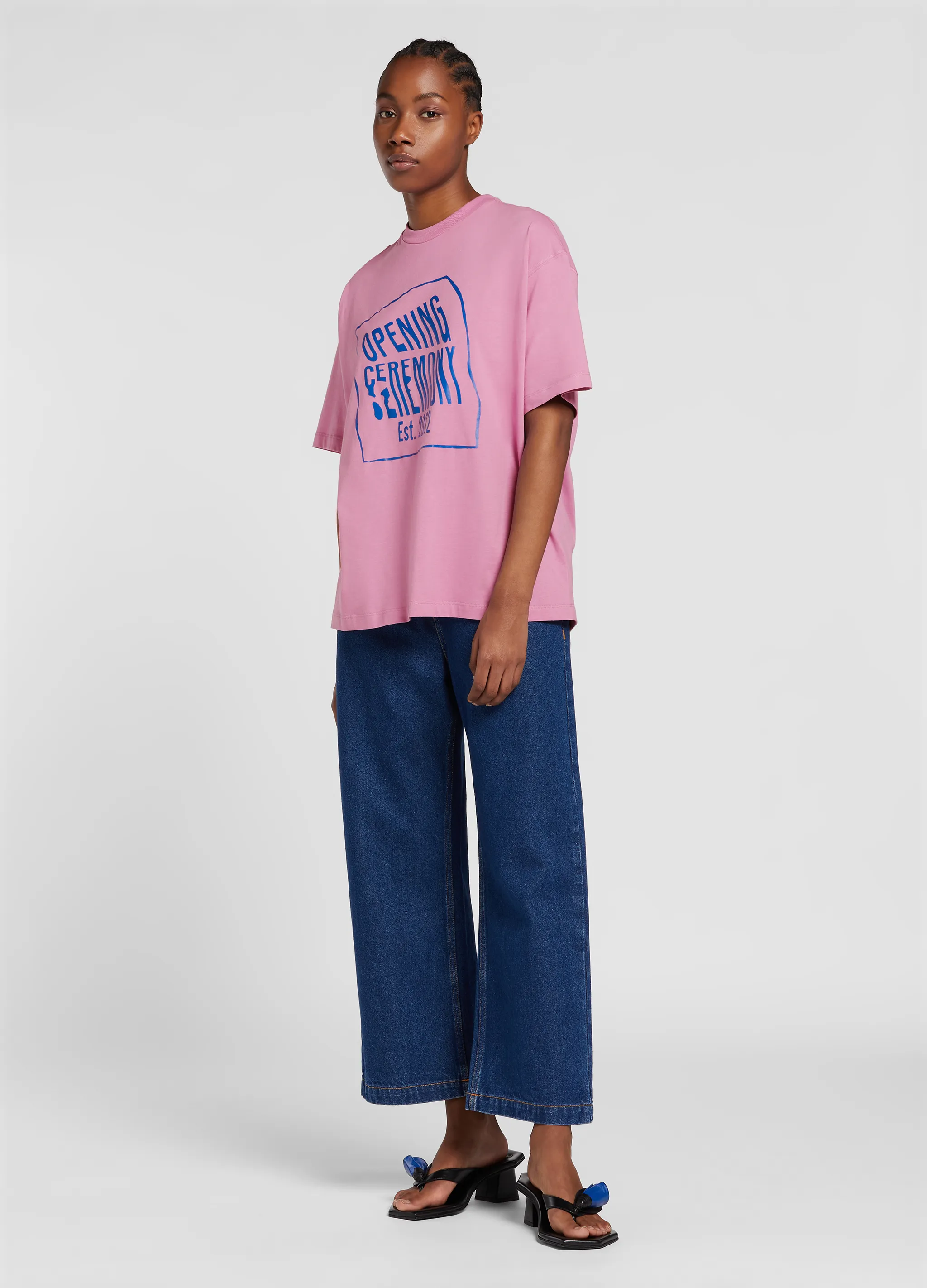 warped logo-print cotton T-shirt
