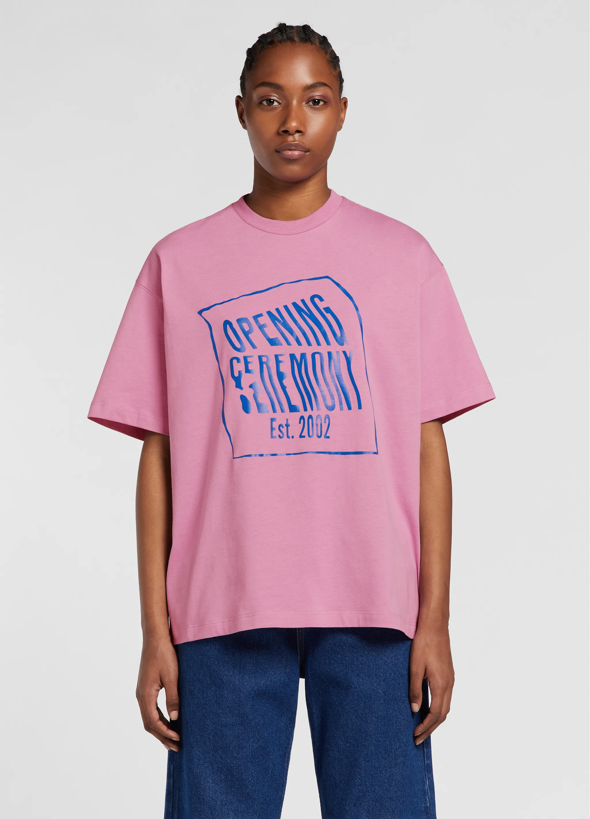warped logo-print cotton T-shirt
