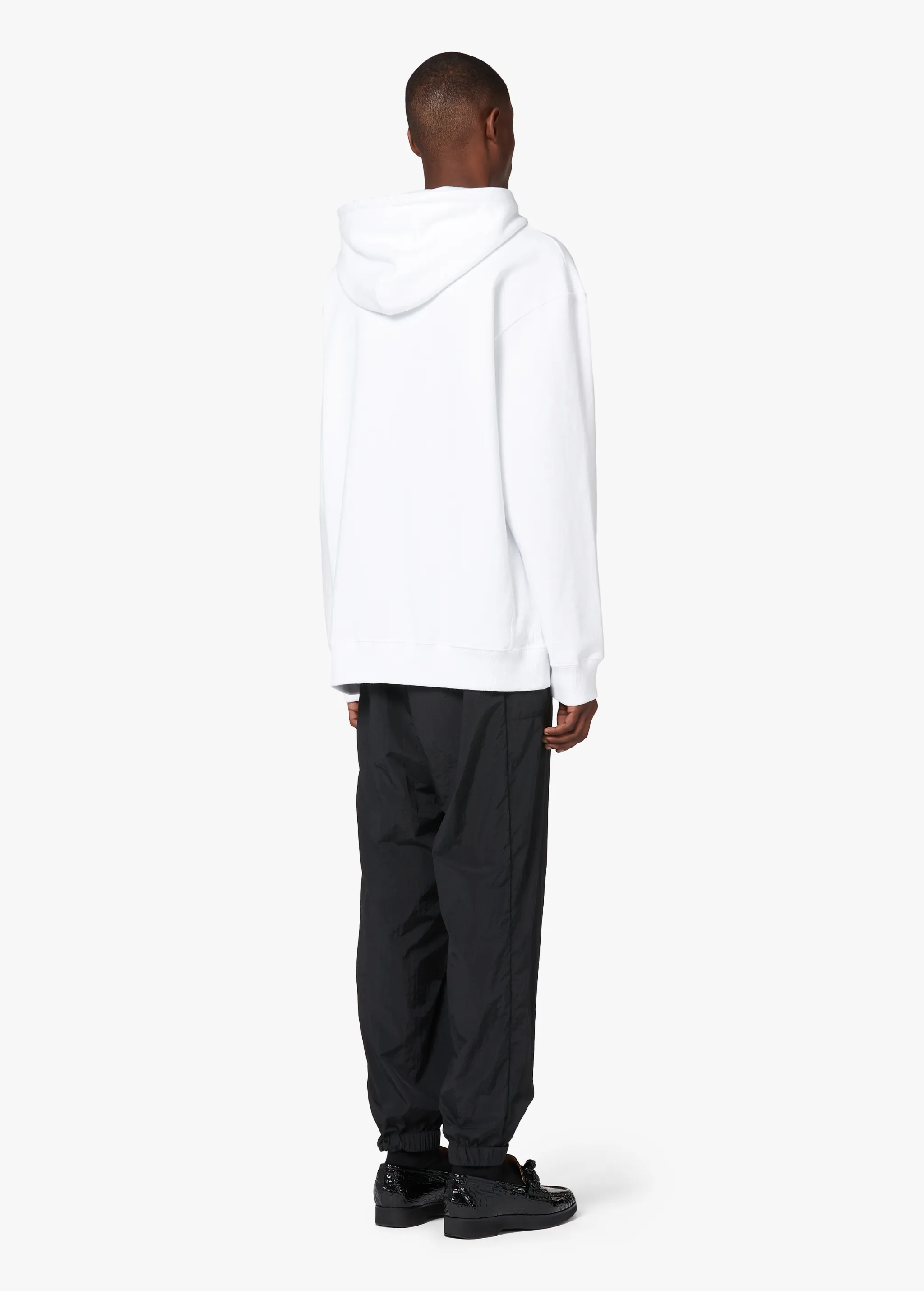 WHITE EMBROIDERED HOODIE