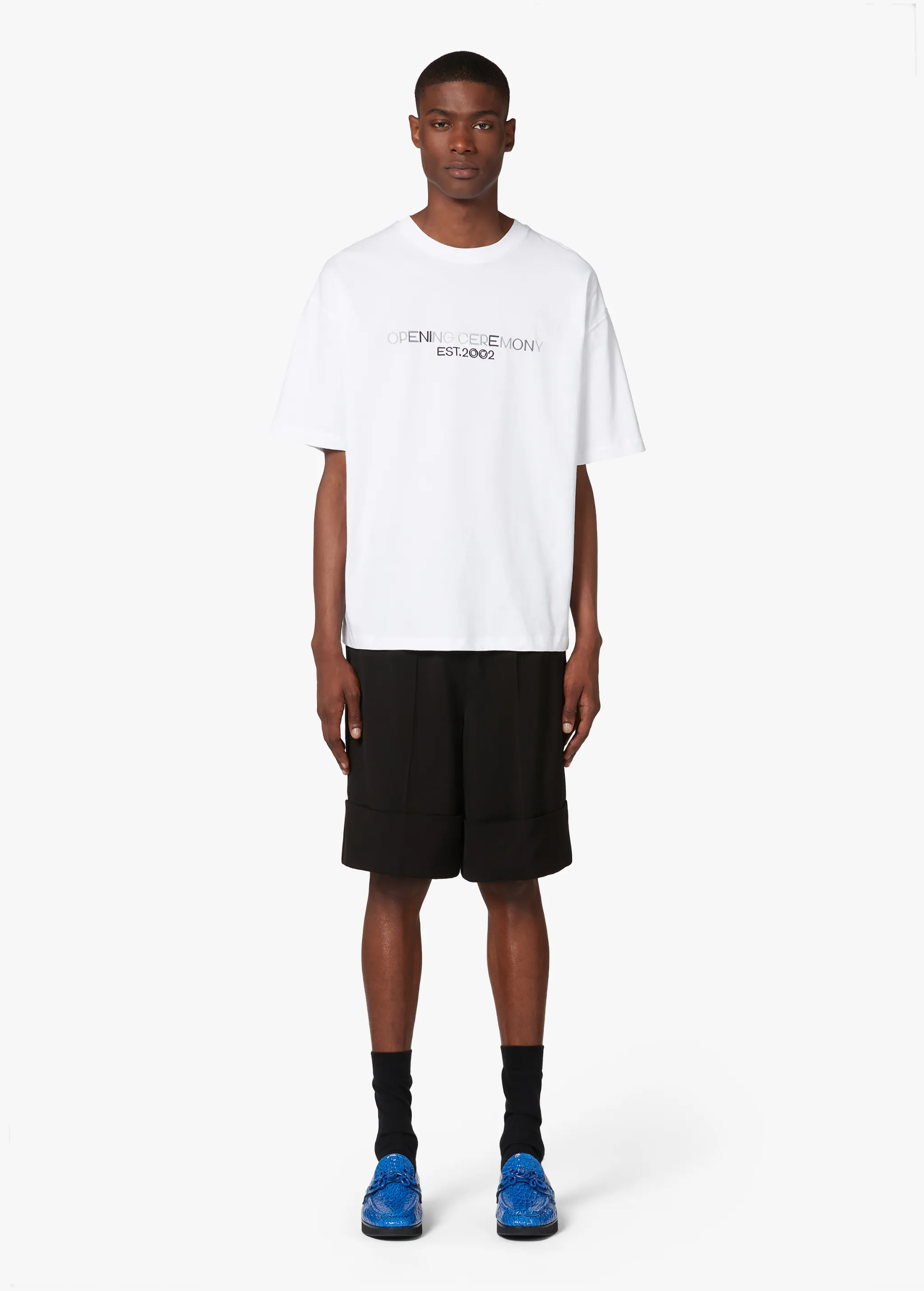 WHITE EMBROIDERED T-SHIRT