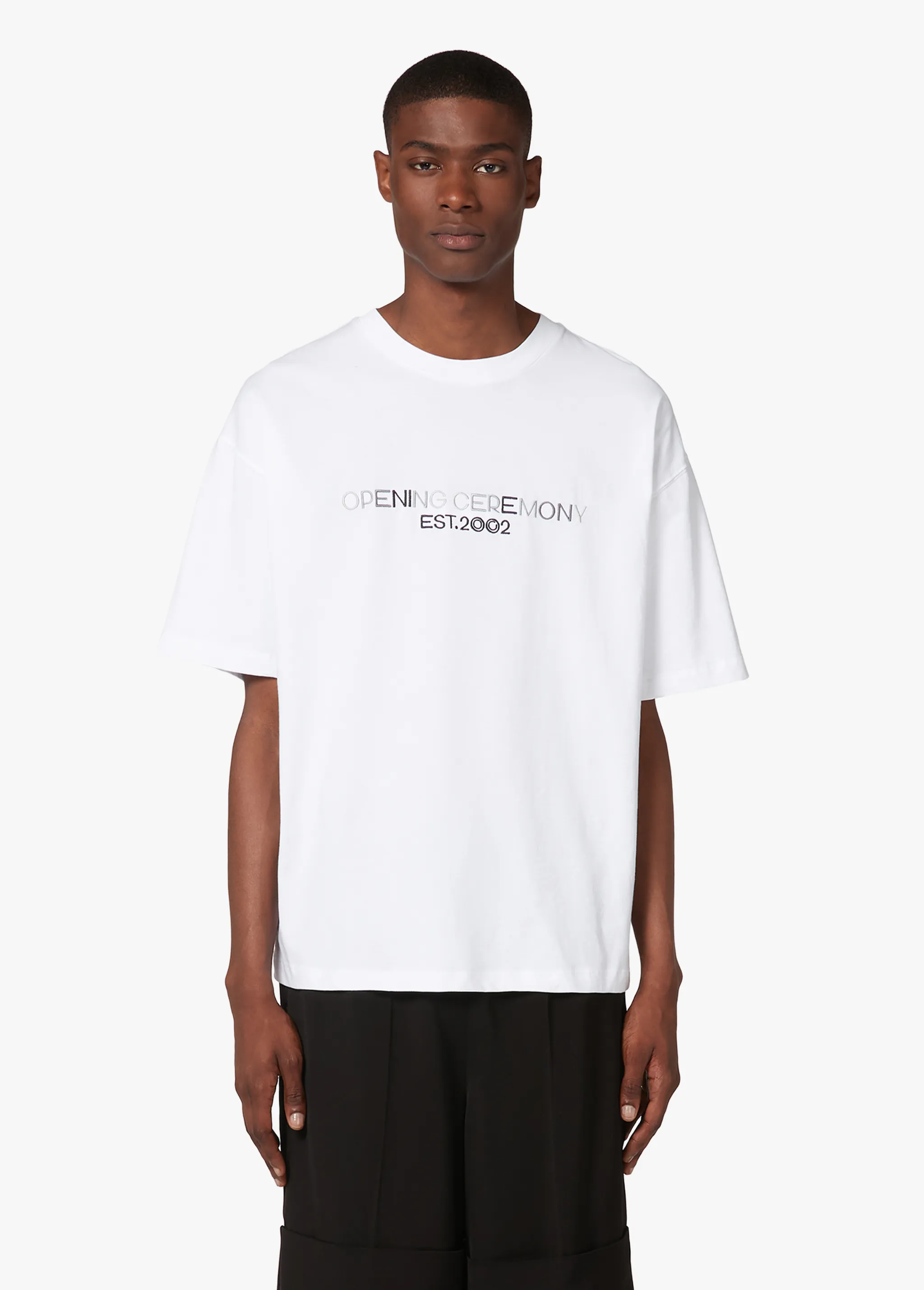 WHITE EMBROIDERED T-SHIRT