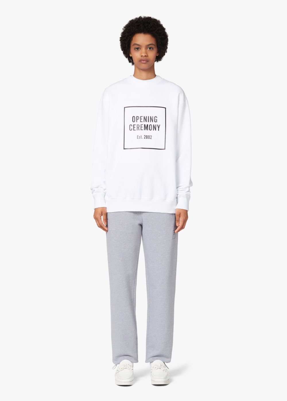 white logo sweatshirt