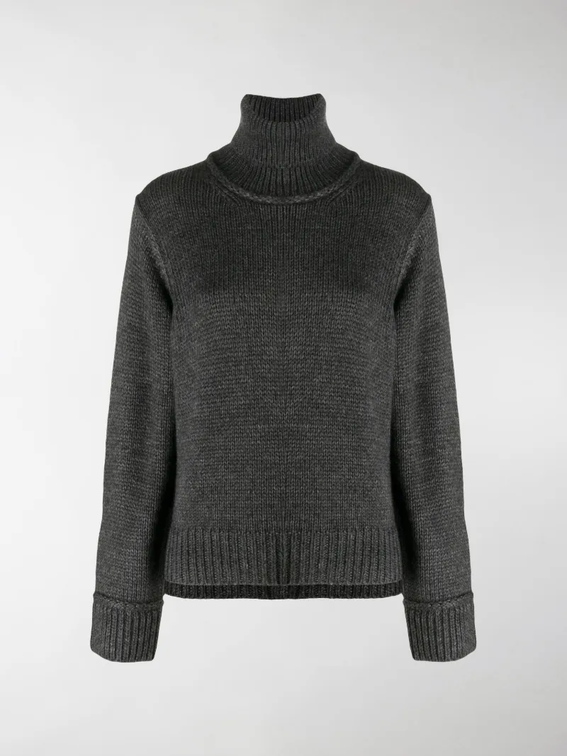 chunky knit polo neck jumper