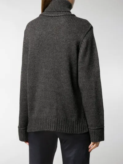 chunky grey roll neck jumper