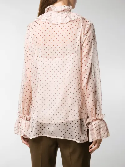 ruffle polka dot blouse