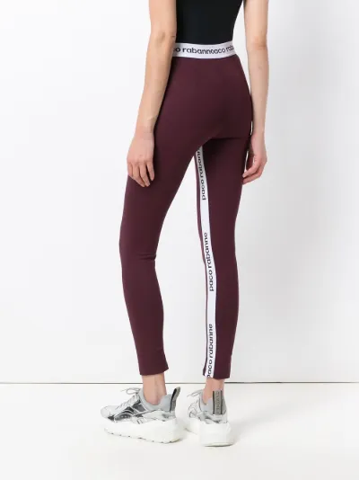 Paco Rabanne logo strap sport leggings pink | MODES