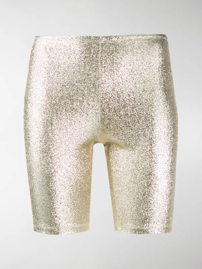 metallic biker shorts