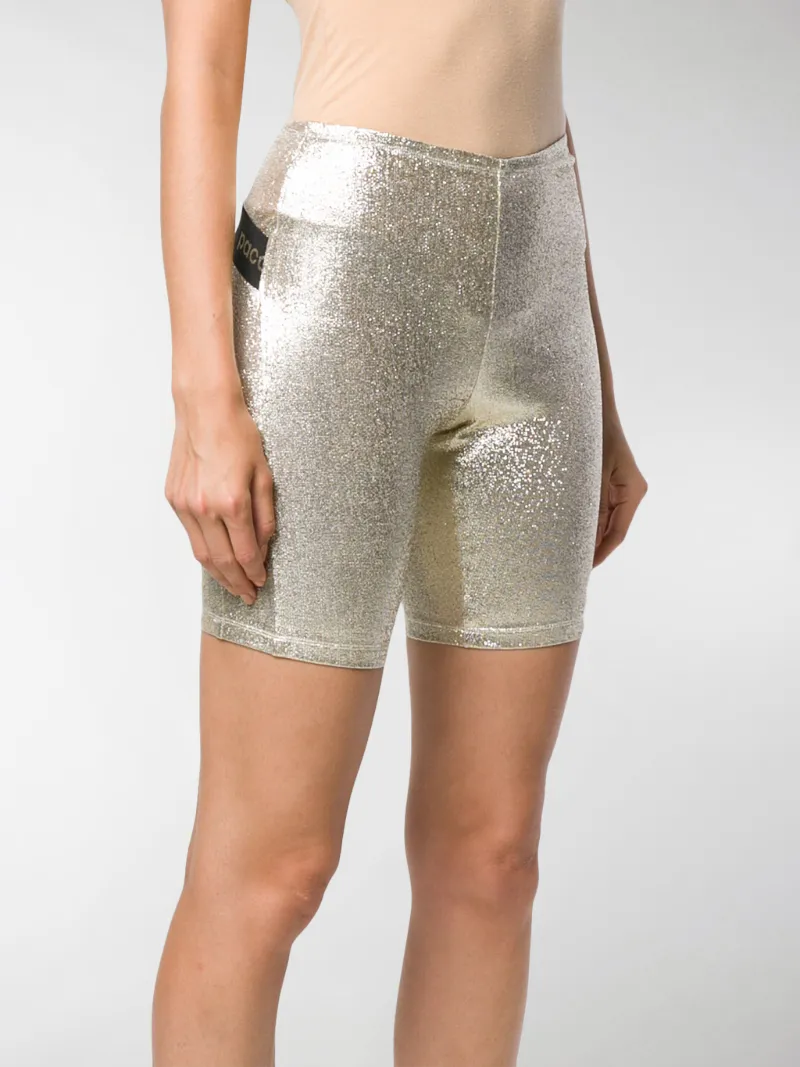 metallic biker shorts