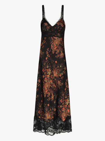 v neck printed maxi dress
