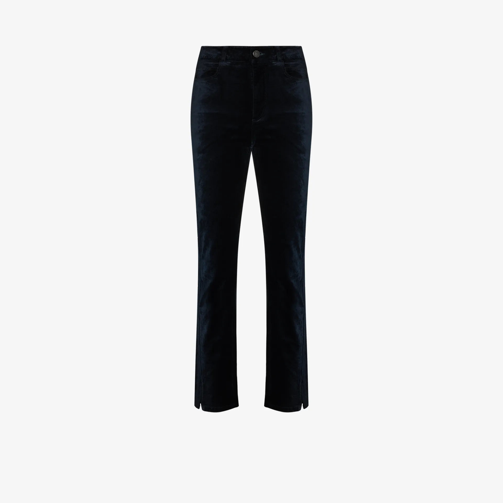 black velvet slim leg trousers