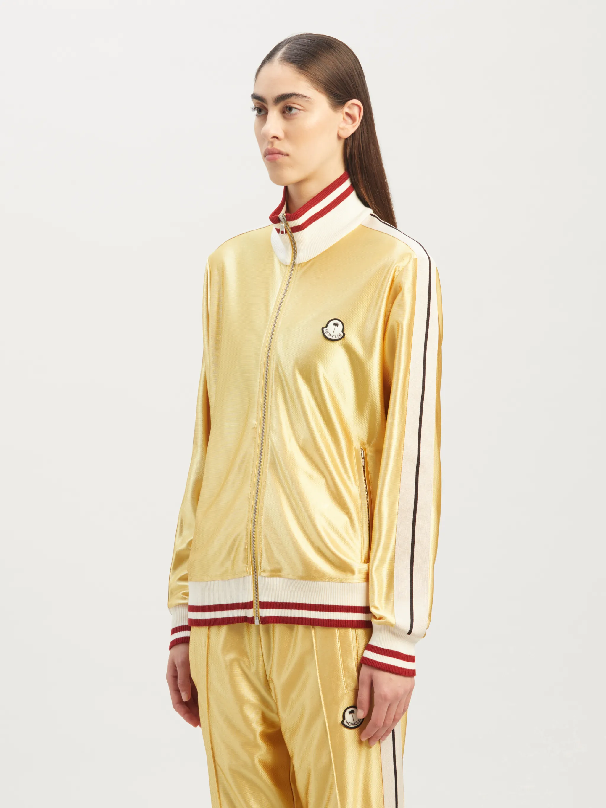 8 MONCLER PALM ANGELS TRACK ZIP UP in gold - Palm Angels® Official