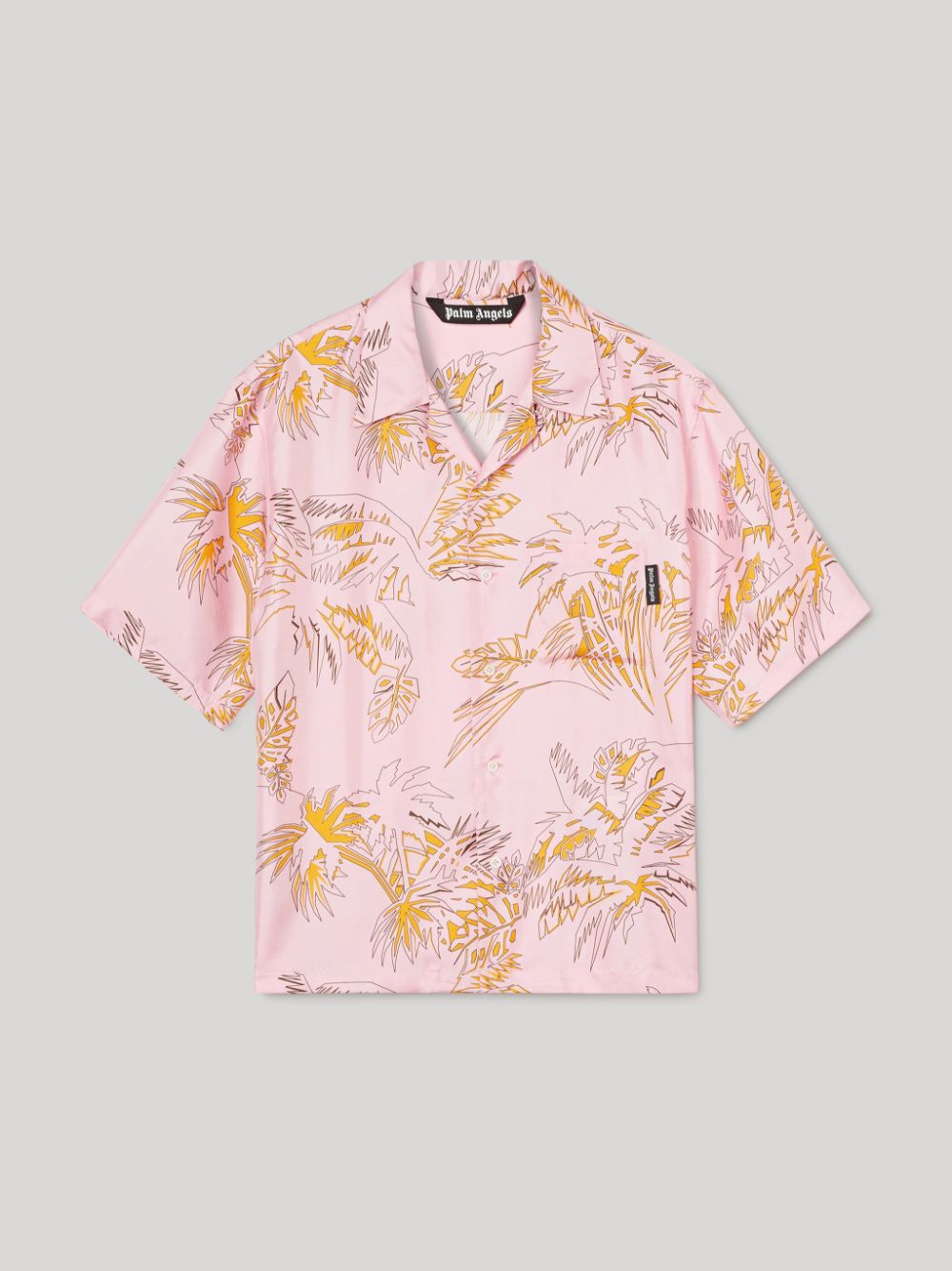 ABSTRACT PALMS BOWLING SHIRT in pink - Palm Angels® Official