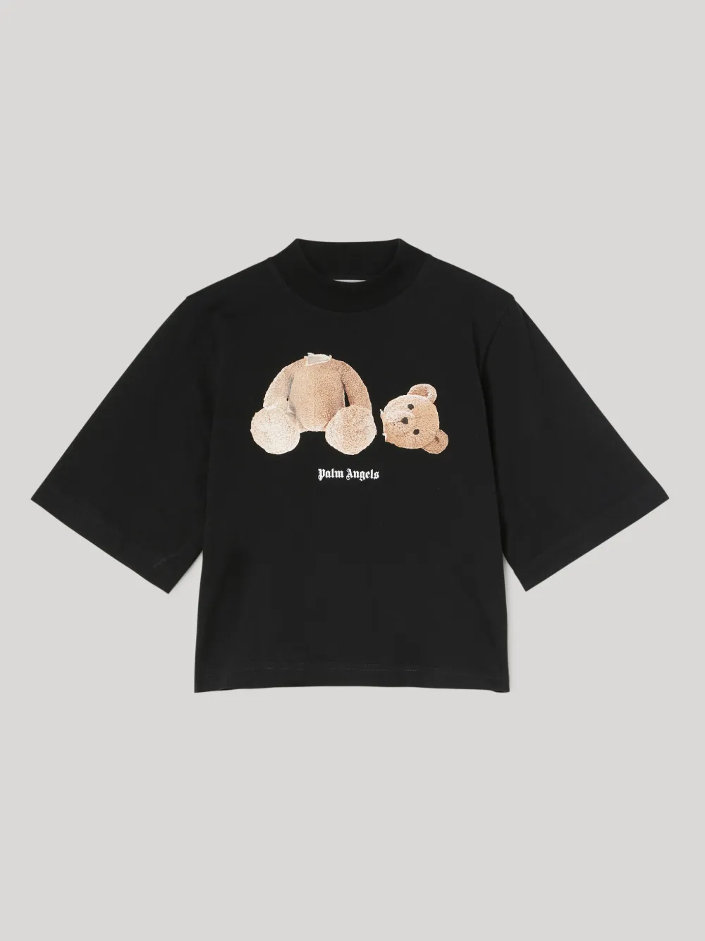 BEAR CROPPED BLACK T-SHIRT - Palm 