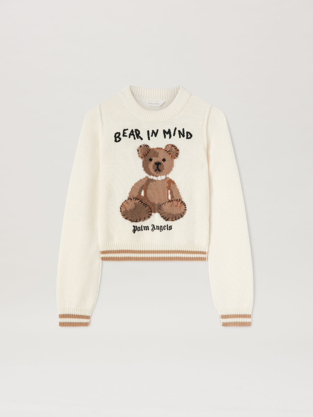 Bear In Mind Sweater In White - Palm Angels® Official