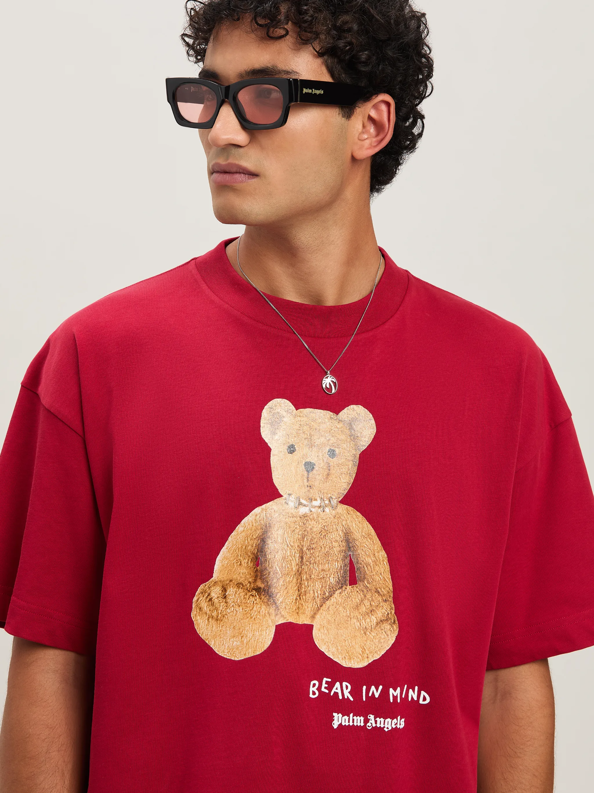 Bear in Mind T-shirt in 2560 red - brown - Palm Angels® Official