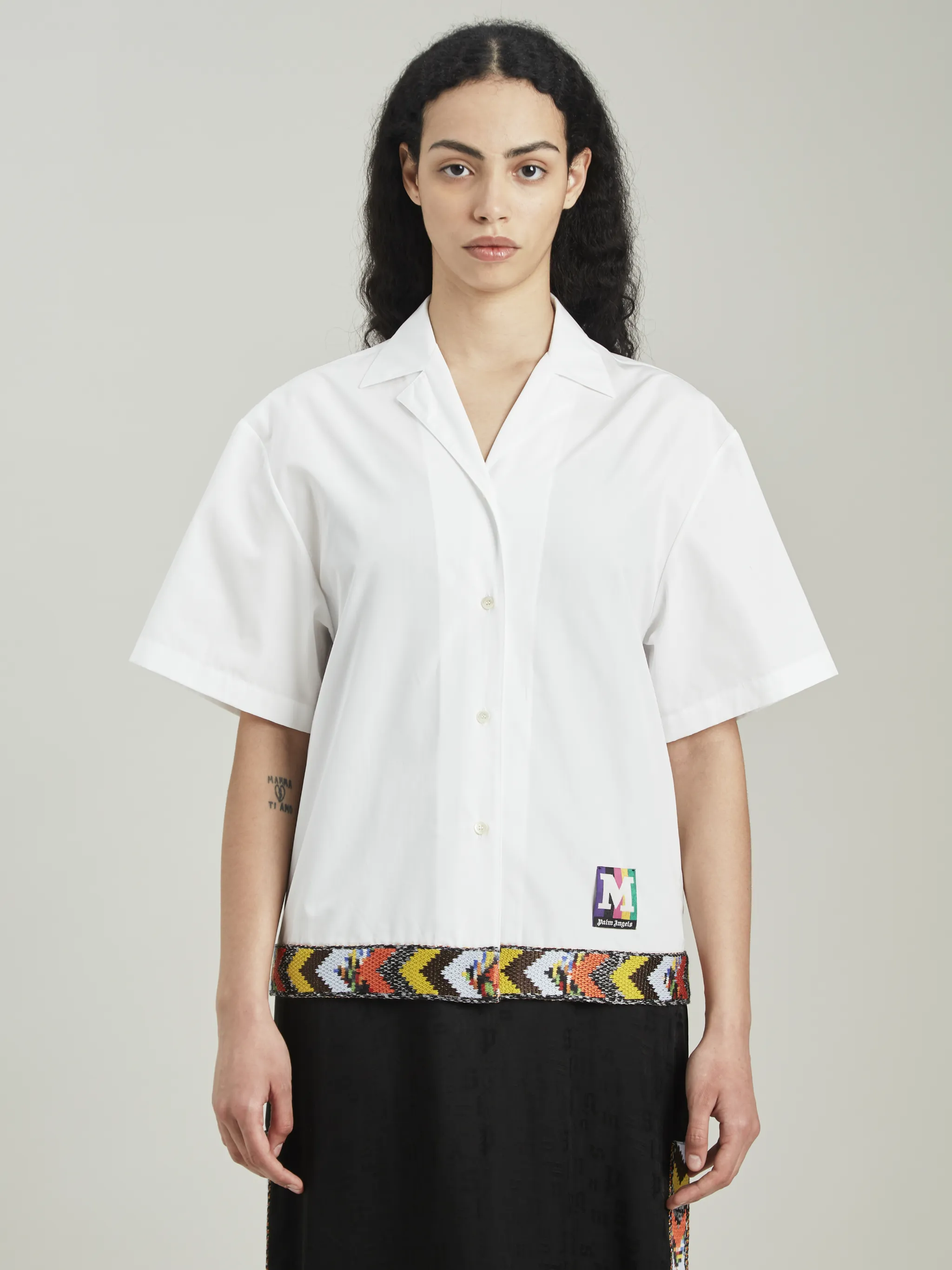 BOWLING SHIRT in white - Palm Angels® Official