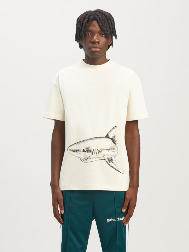 Broken Shark Classic Tee in neutrals - Palm Angels® Official