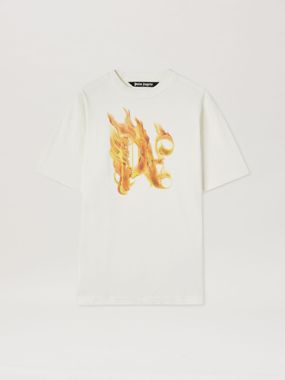 Burning Monogram T-Shirt in white - Palm Angels® Official