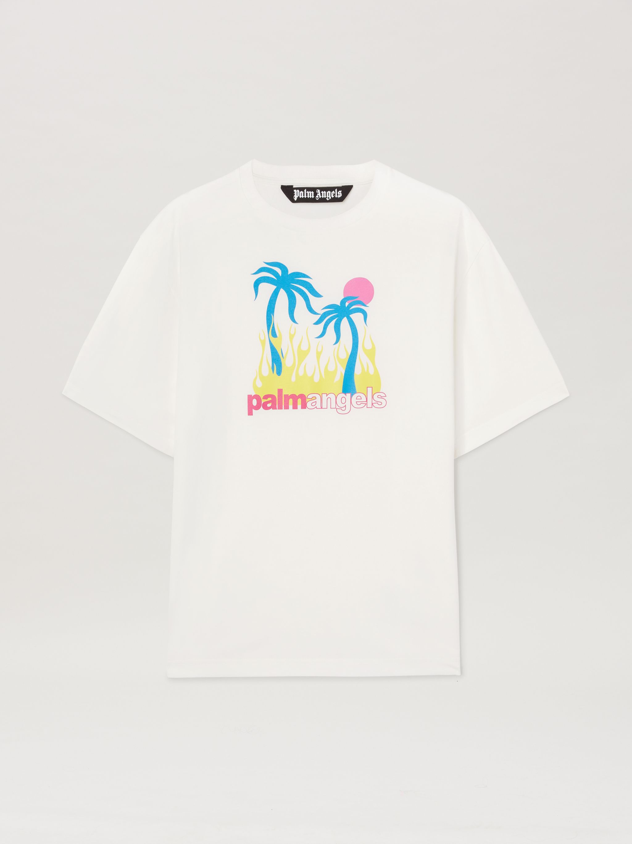 Burning Oasi T shirt in 0384 off white multicolor Palm Angels Official