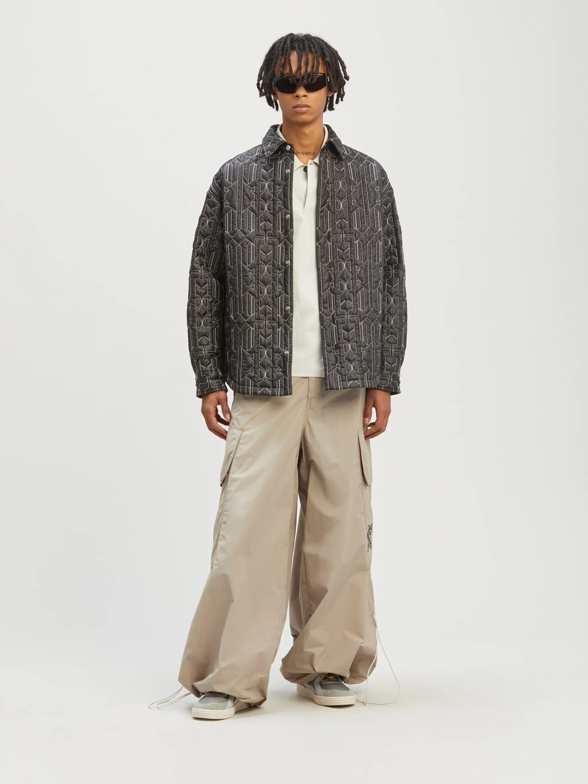 Camicia Trapuntata Oversize Con Monogram