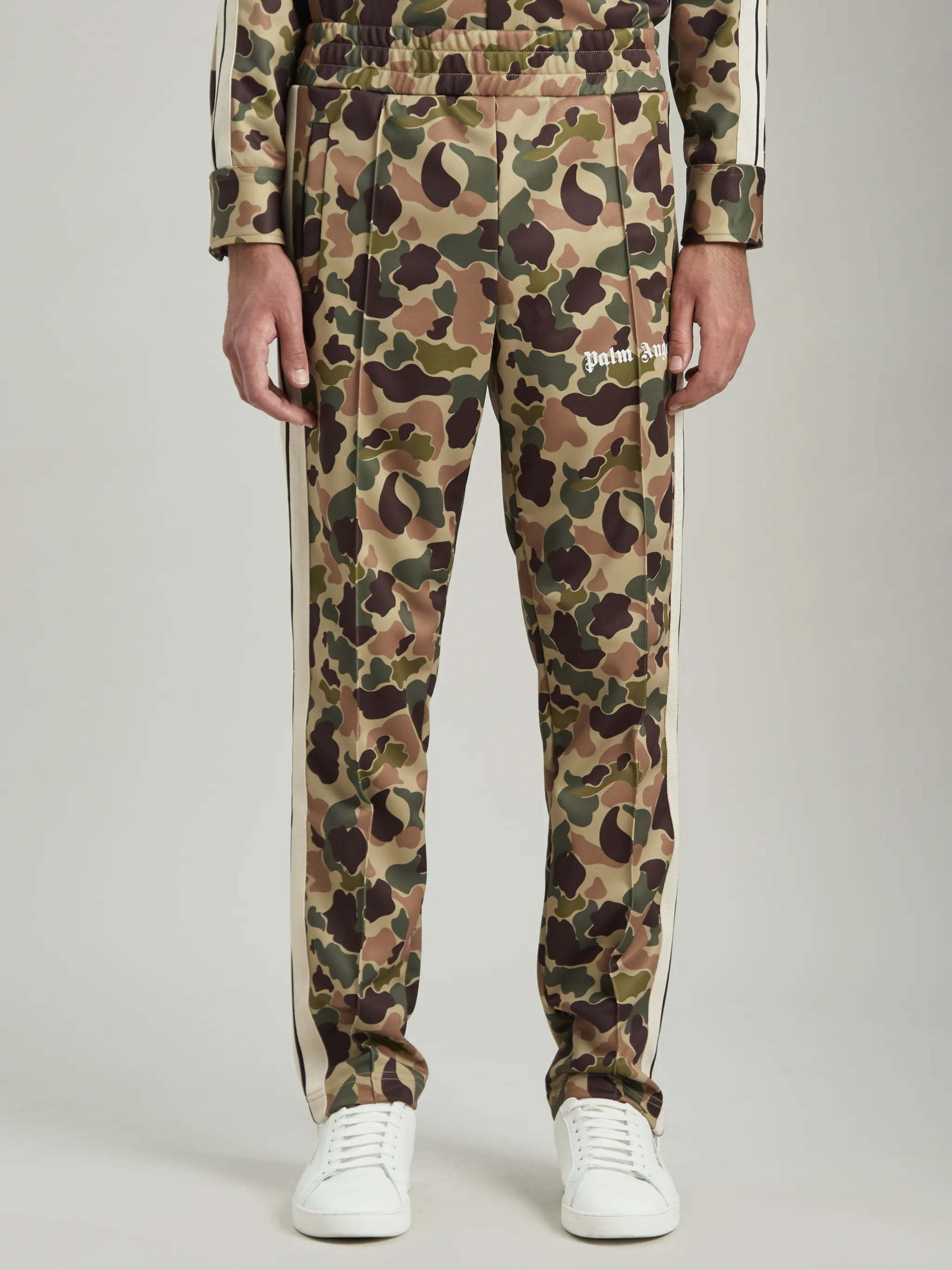 CAMOUFLAGE TRACK PANTS in green - Palm Angels® Official