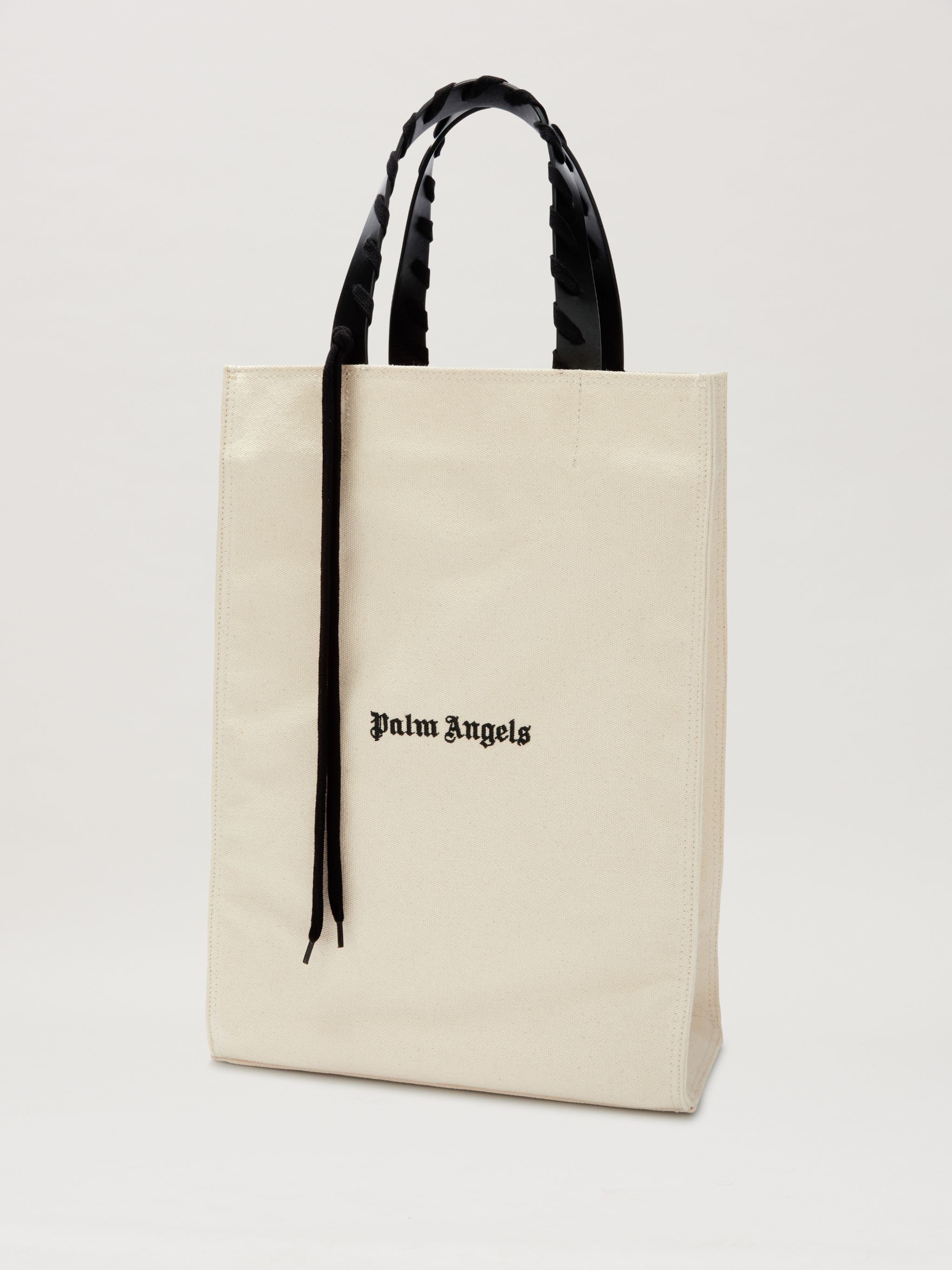 Canvas Logo Tote Bag in neutrals - Palm Angels® Official