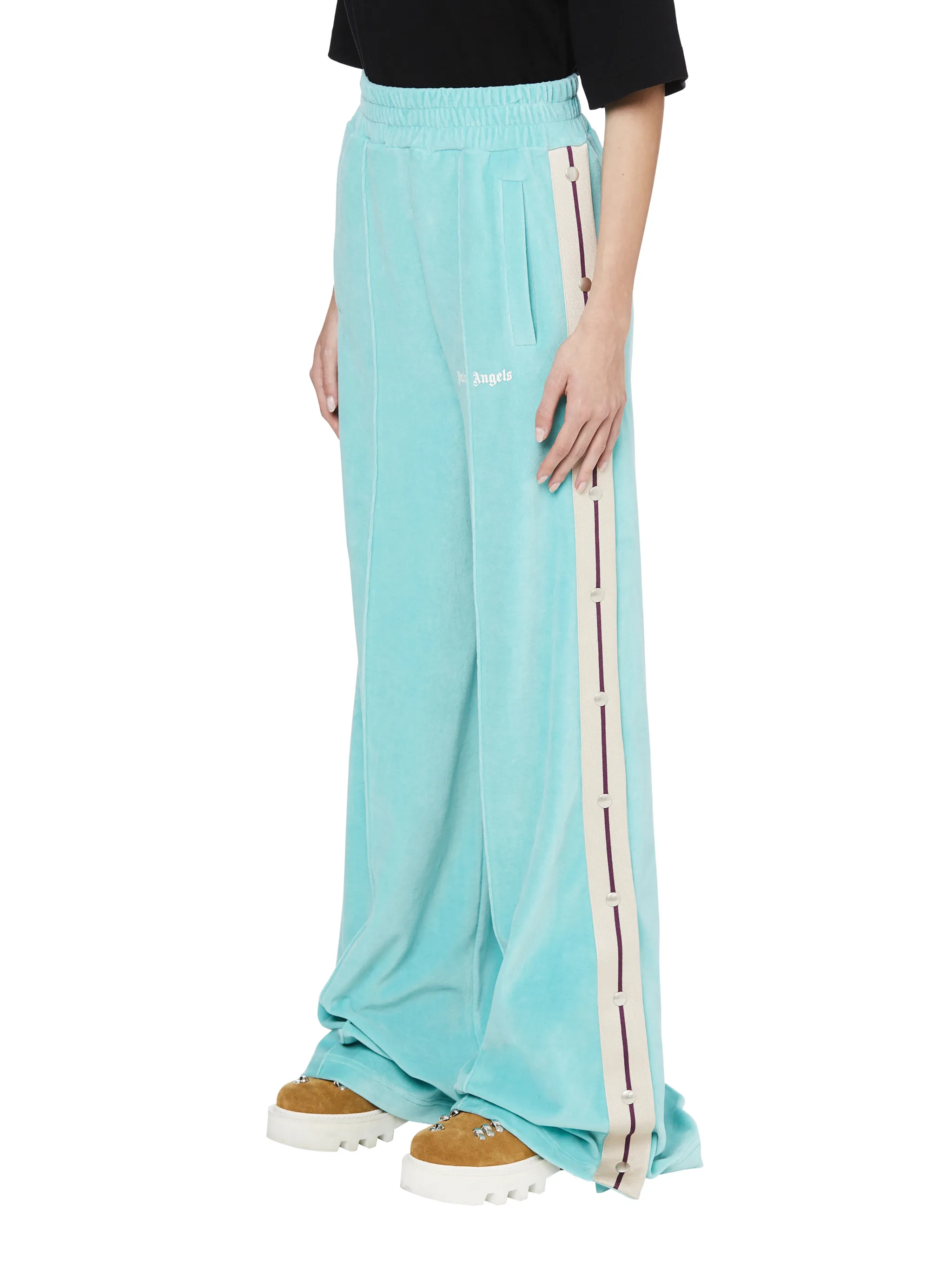 palm angels blue chenille track pants