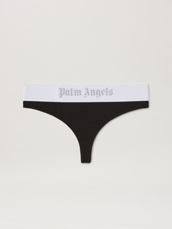 Classic Logo Brazilian Panties in black - Palm Angels® Official