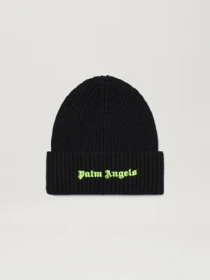 Classic Logo Ribbed Beanie in black - Palm Angels® Official