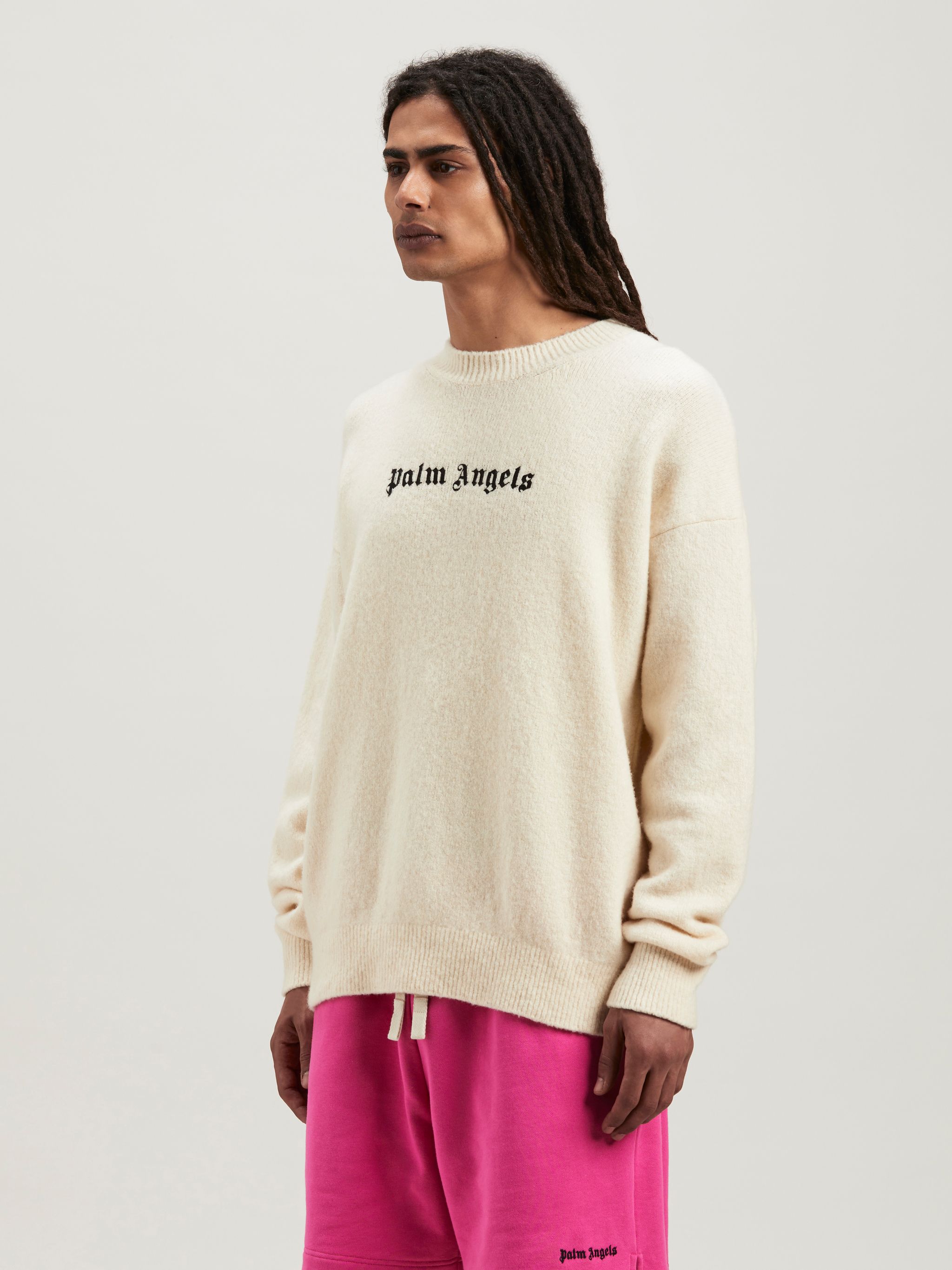 Classic logo wool blend sweater - Palm Angels - Men | Luisaviaroma