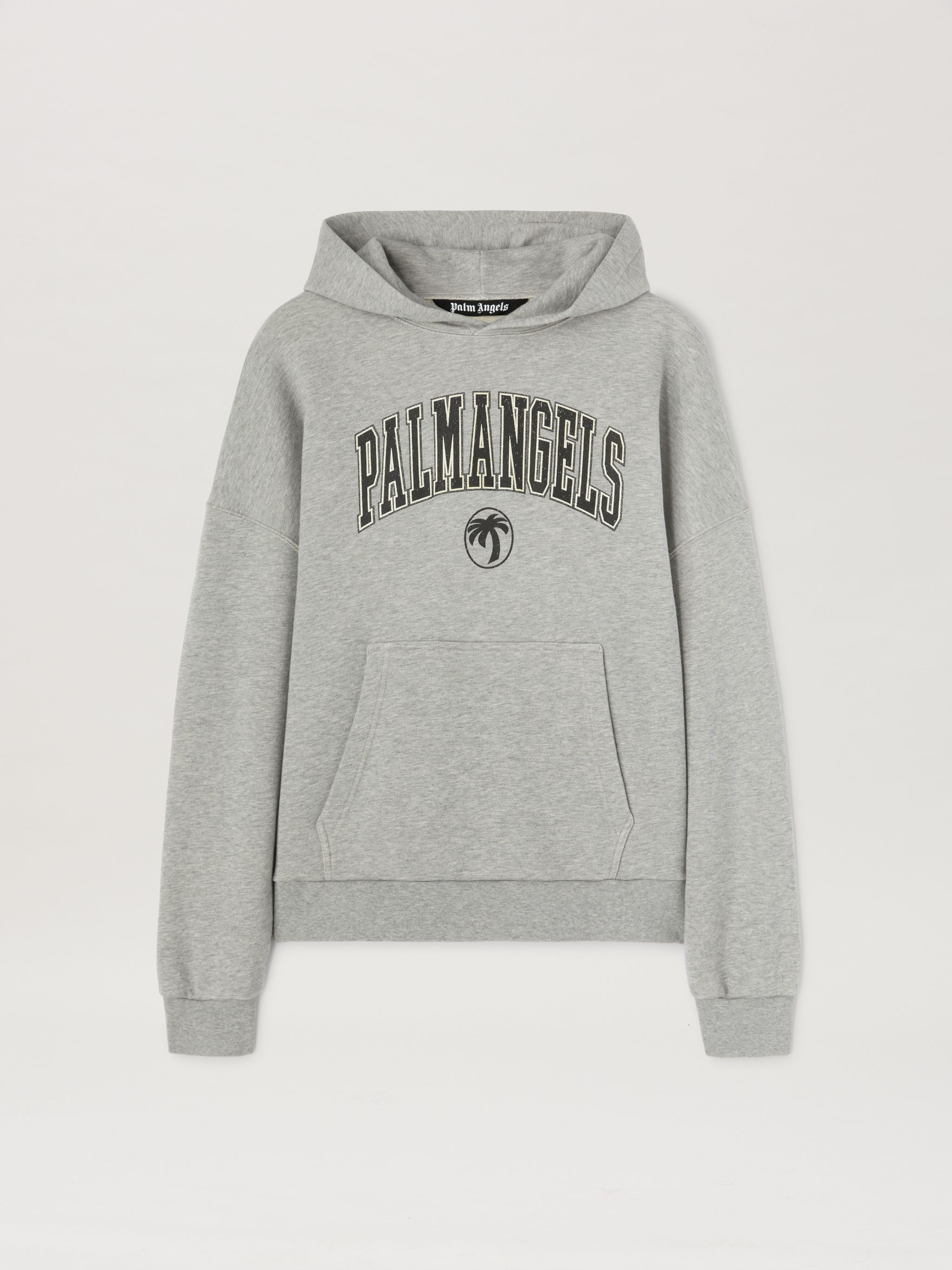 College logo Hoodie in 0810 grey melange black Palm Angels Official