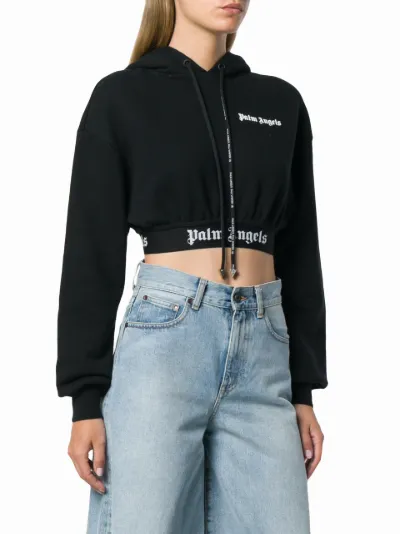 Palm angels cropped clearance hoodie