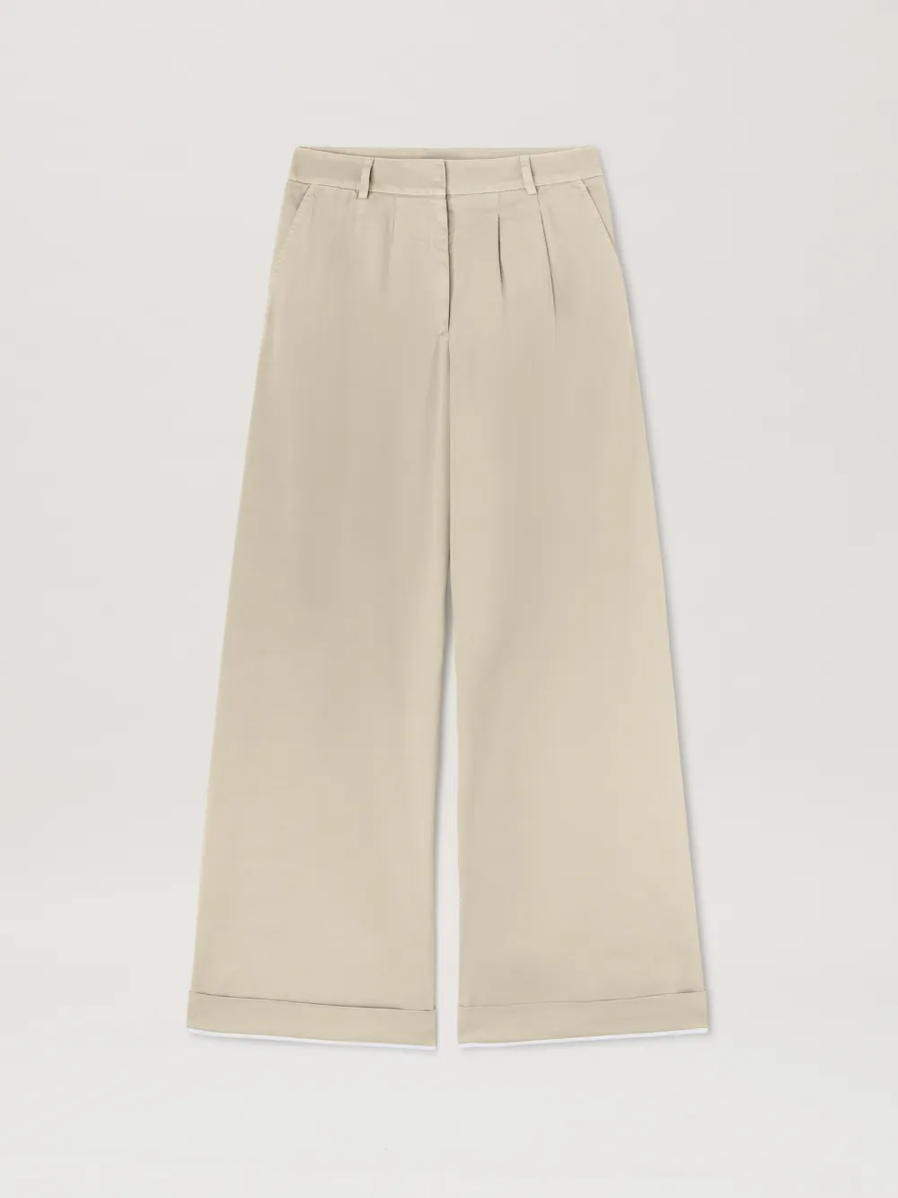 Cuffed pants in neutrals Palm Angels Official