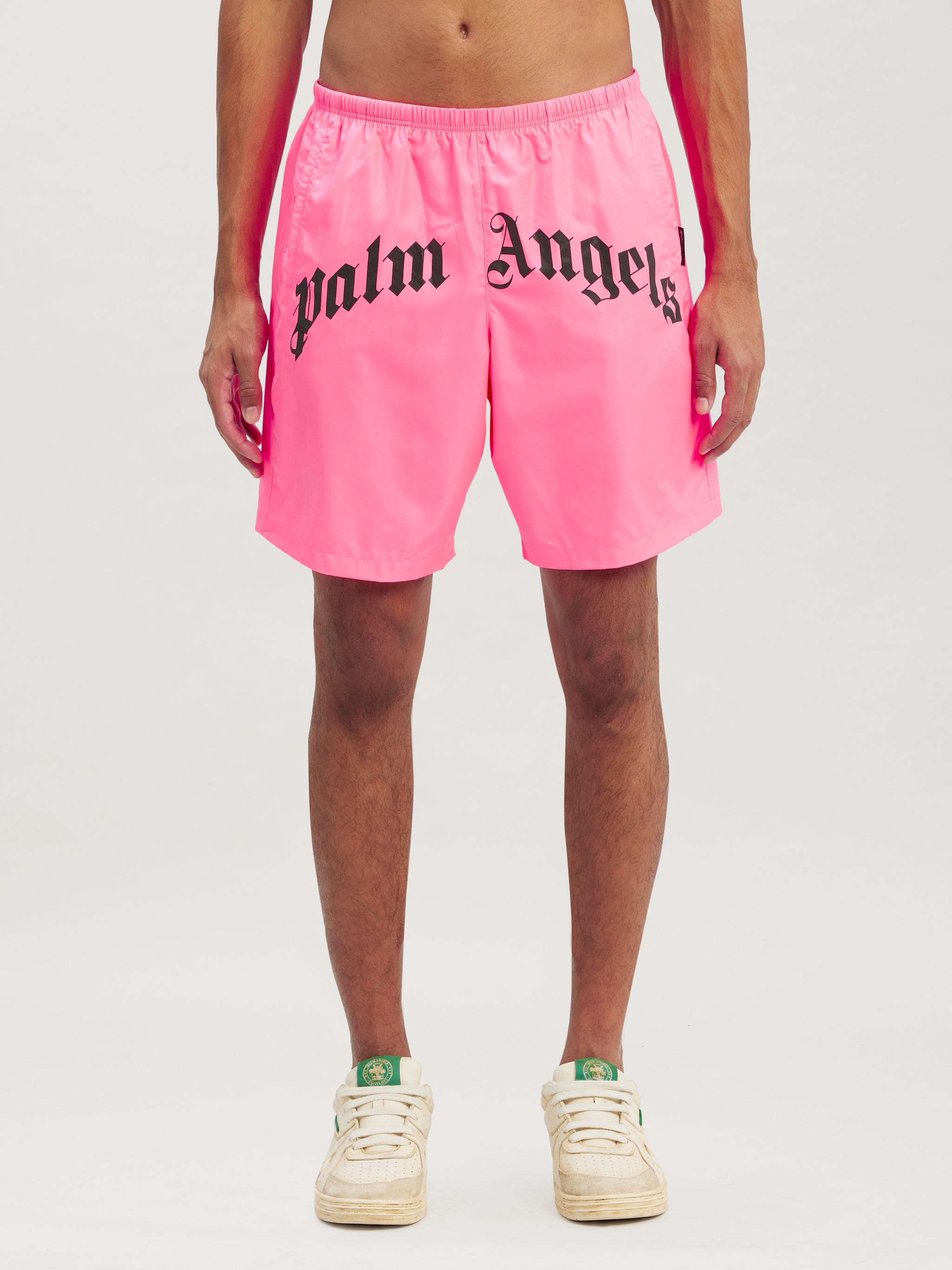 Curved Logo Bold Swim Short in pink - Palm Angels® Official