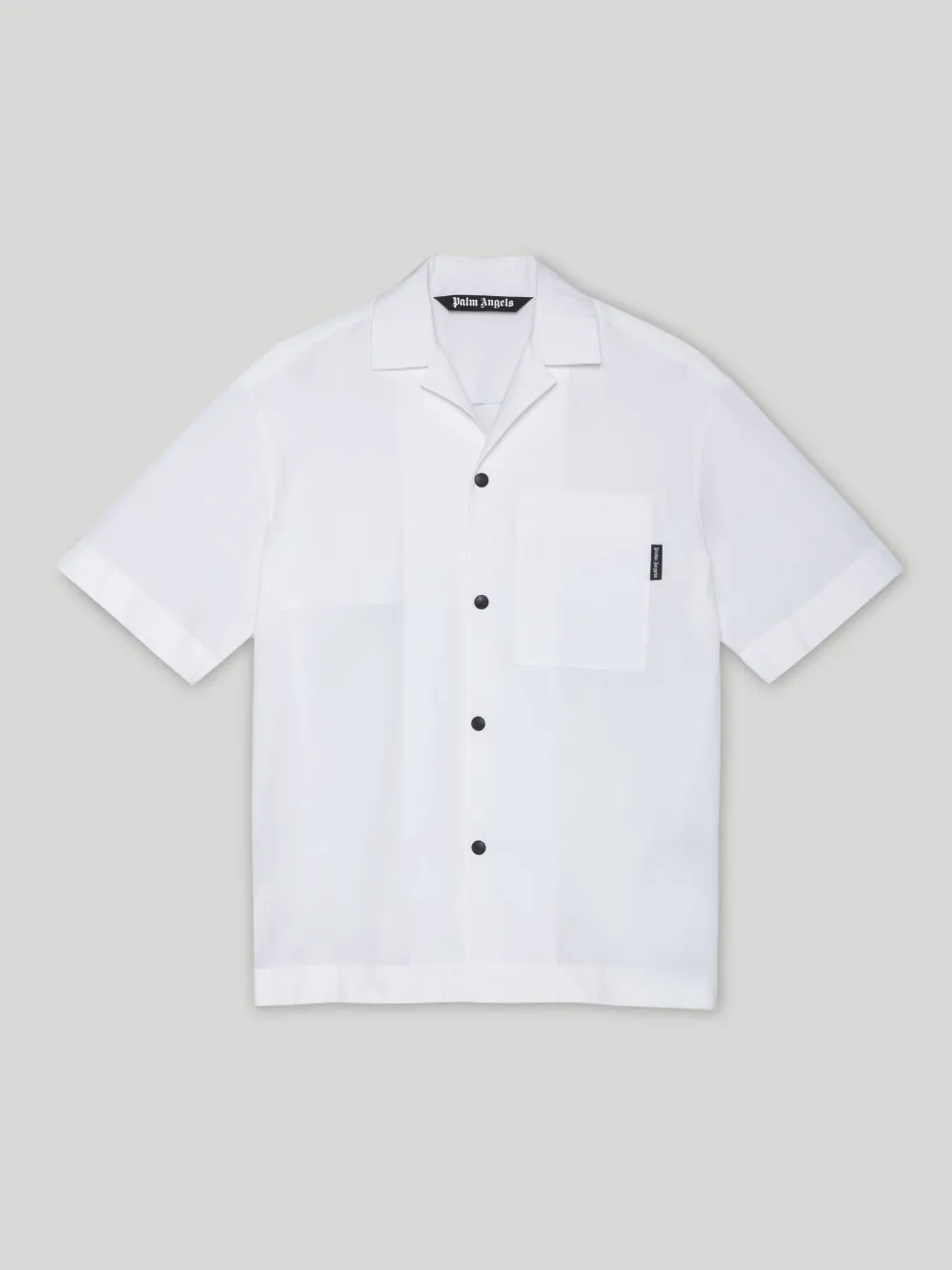 CURVED LOGO BOWLING SHIRT in white - Palm Angels® Official