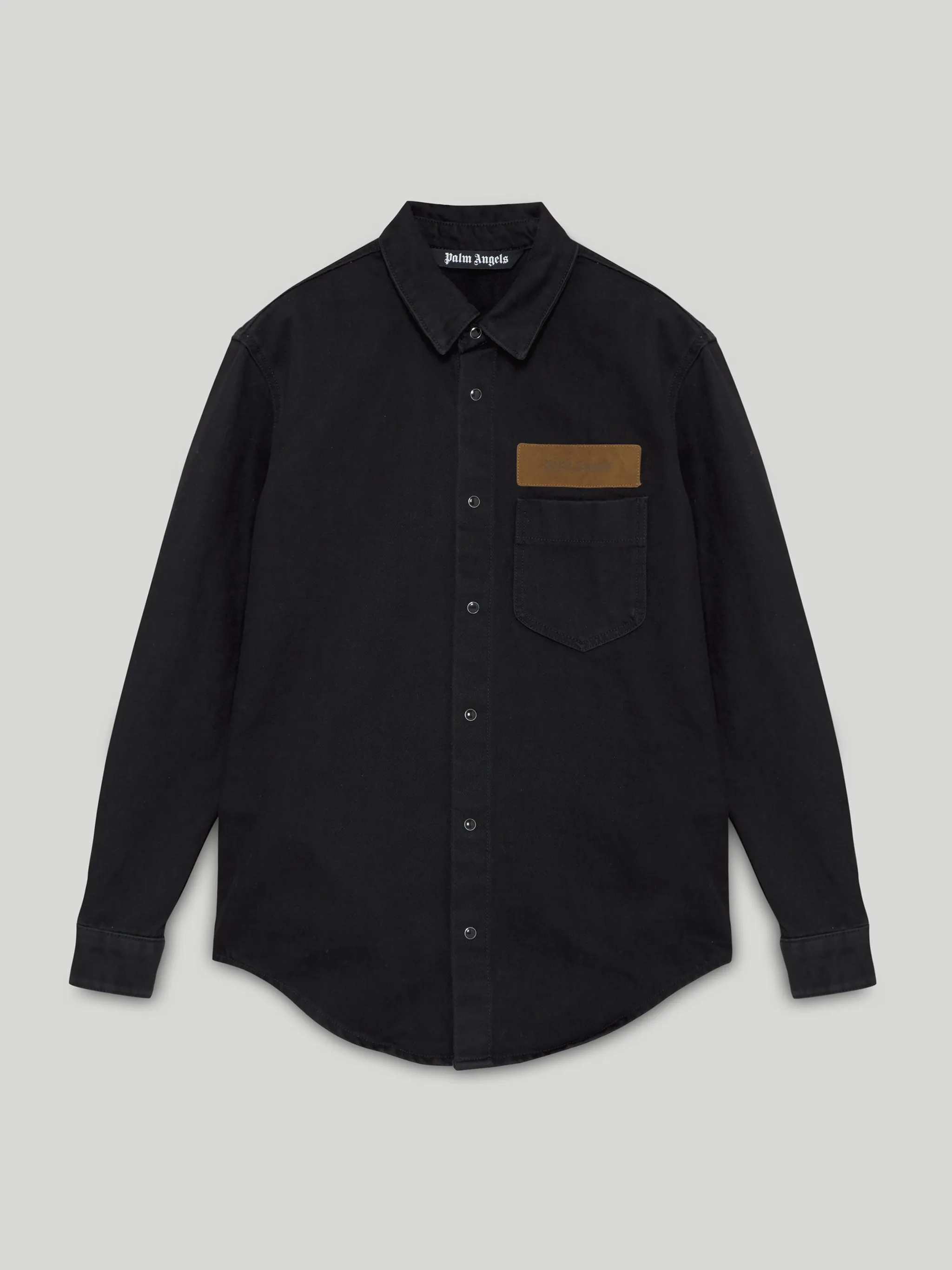 CURVED LOGO DENIM SHIRT - Palm Angels 
