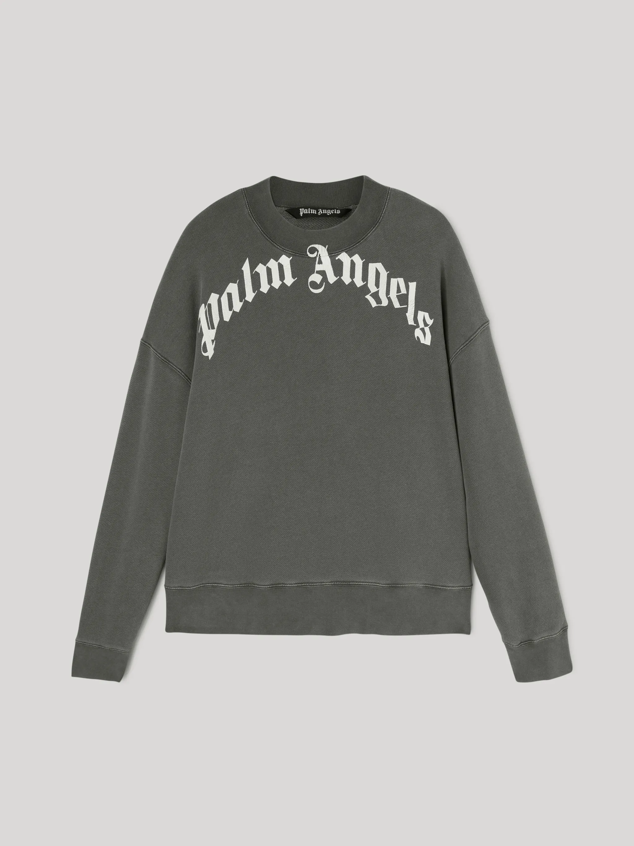 CURVED LOGO SWEATSHIRT in grey Palm Angels Official